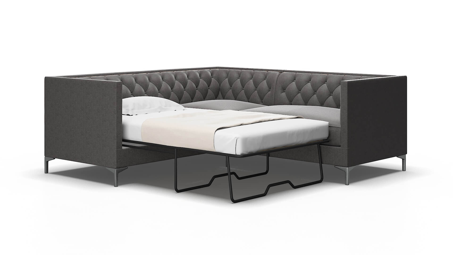 Gosford Sasha Grey Sectional Sleeper Espresso legs 2