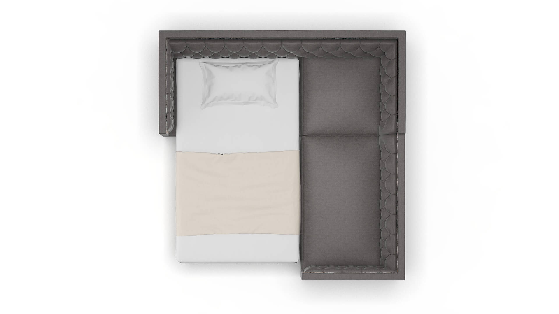 Gosford Sasha Grey Sectional Sleeper Espresso legs 3