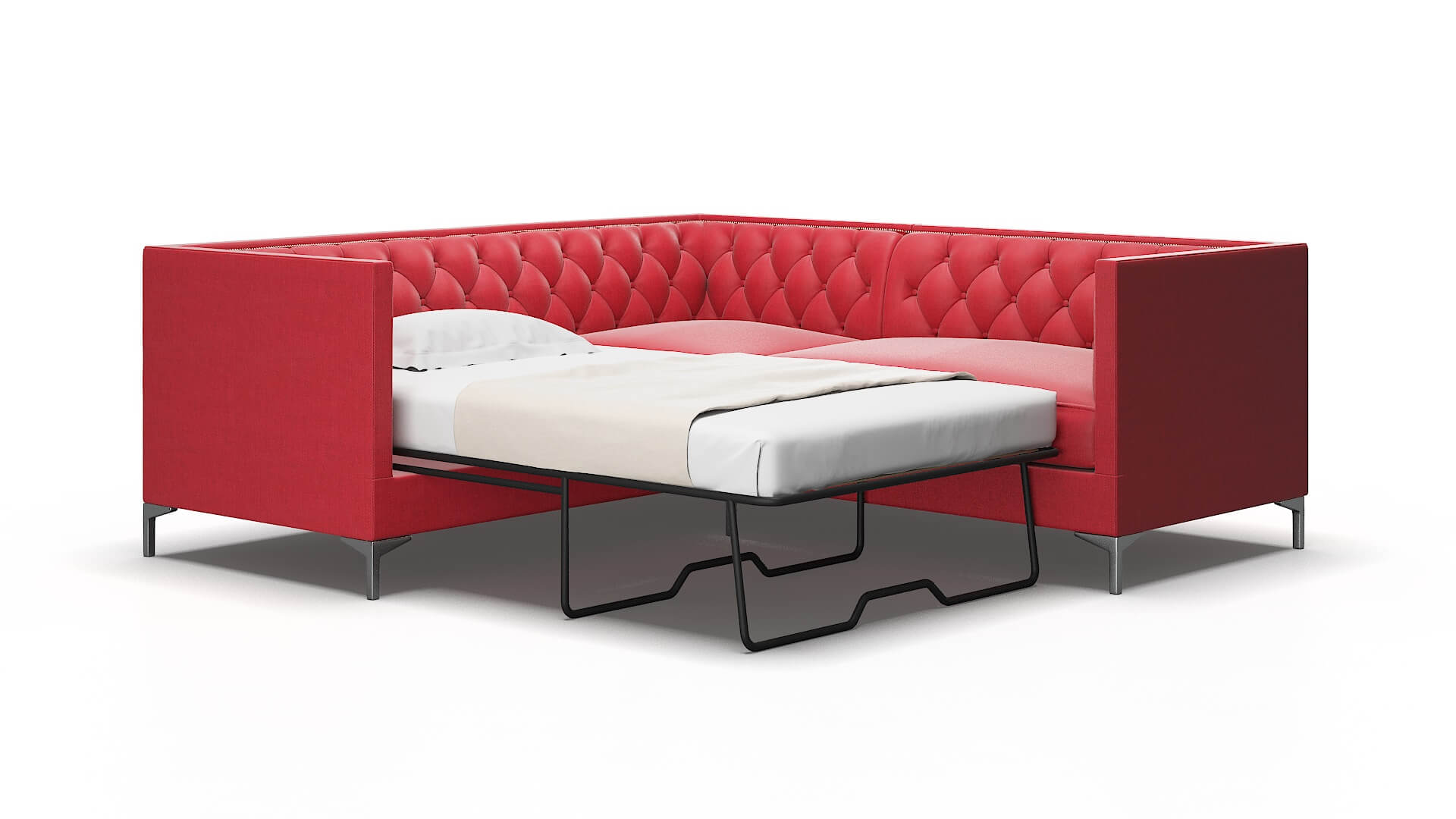 Gosford Sorrento Berry Sectional Sleeper Espresso legs 2