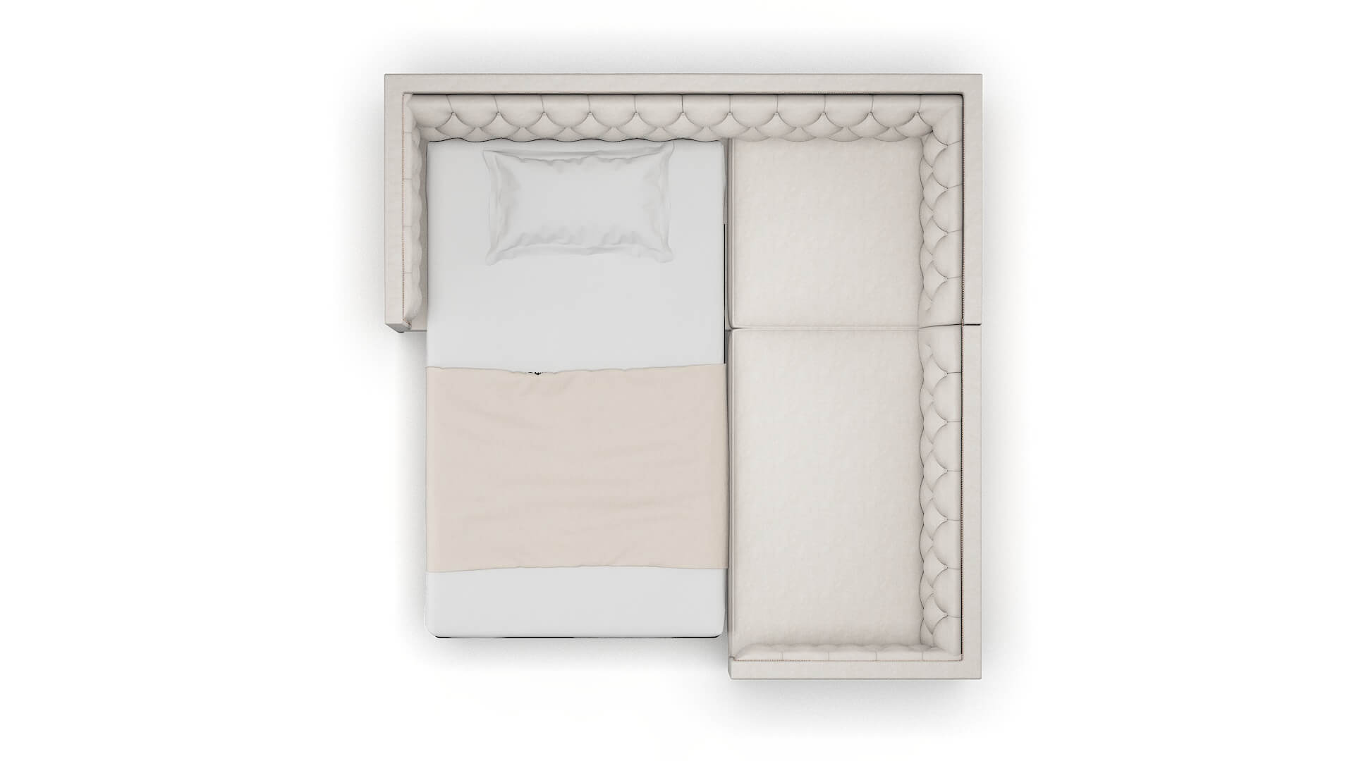 Gosford Suave Dove Sectional Sleeper Espresso legs 3