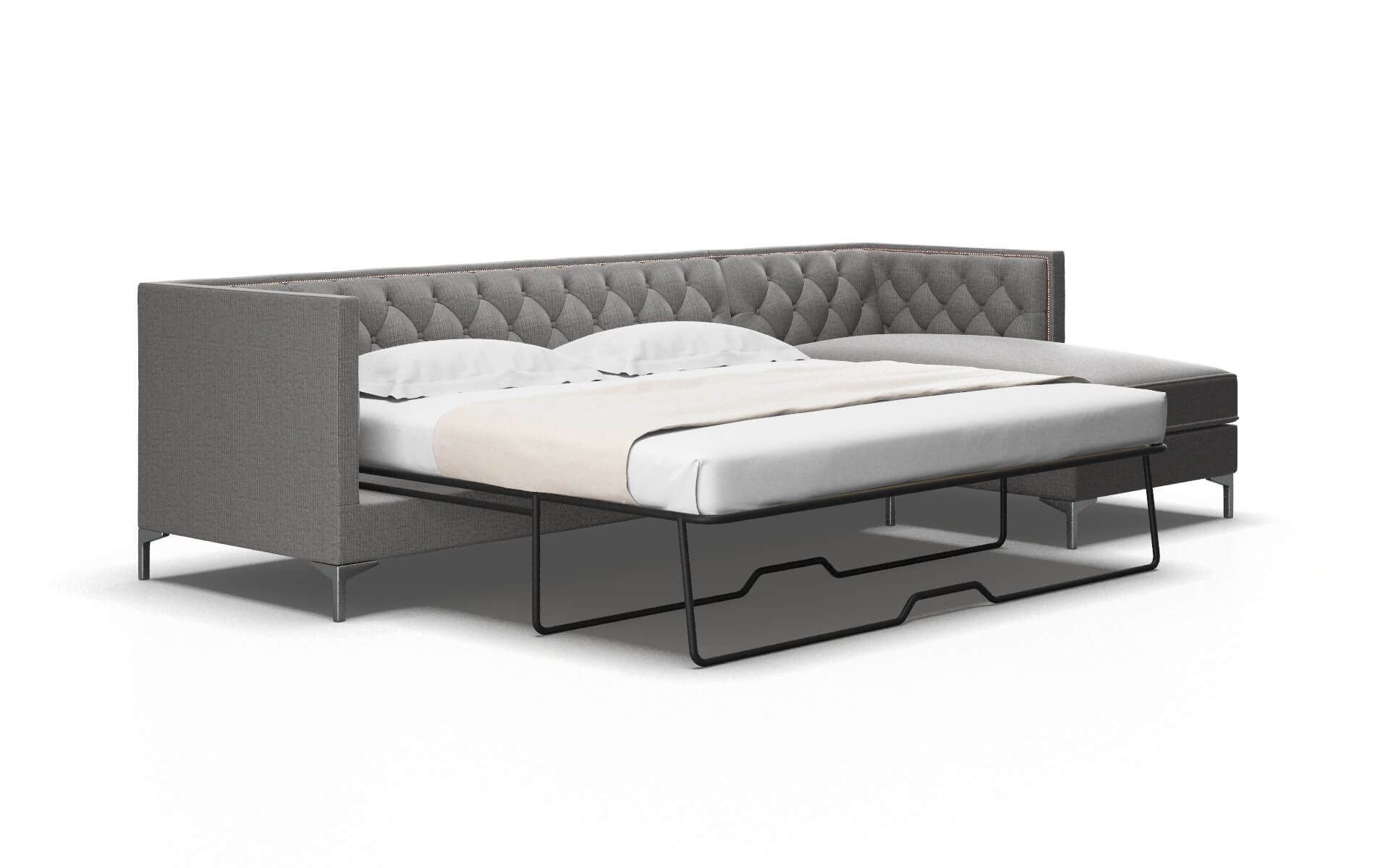 Gosford Terrain Oatmeal Panel Sleeper Espresso legs 2