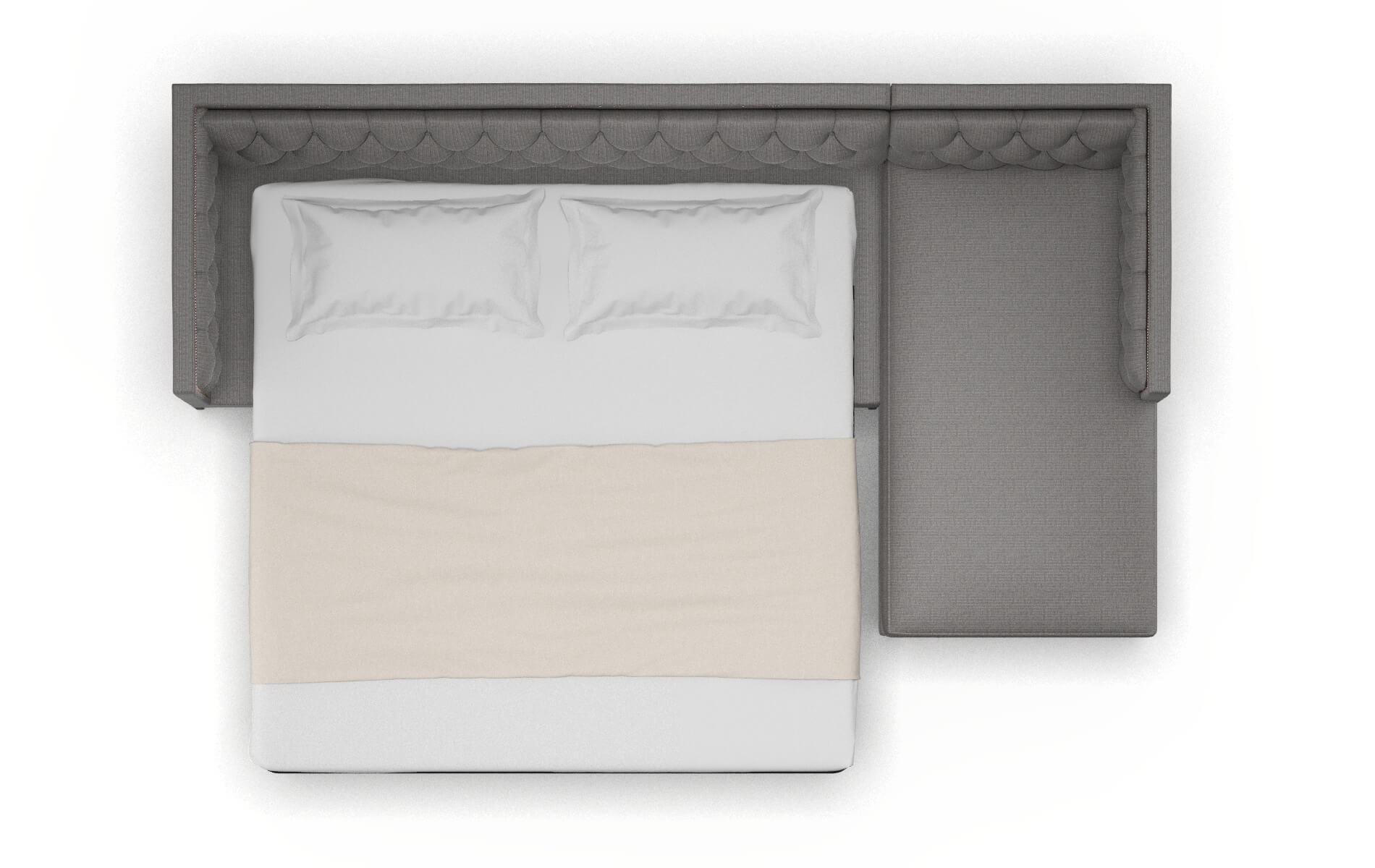 Gosford Terrain Oatmeal Panel Sleeper Espresso legs 3