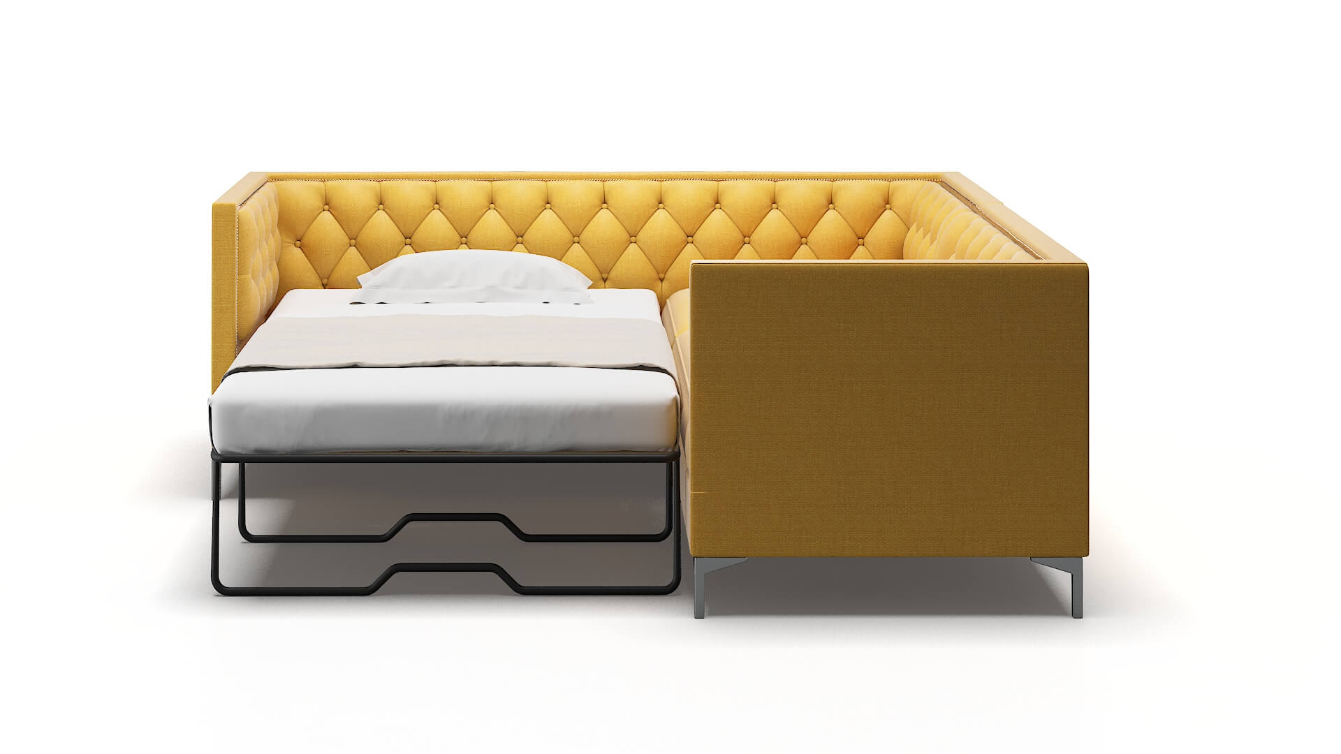 Gosford Tess Turmeric Sectional Sleeper Espresso legs 1