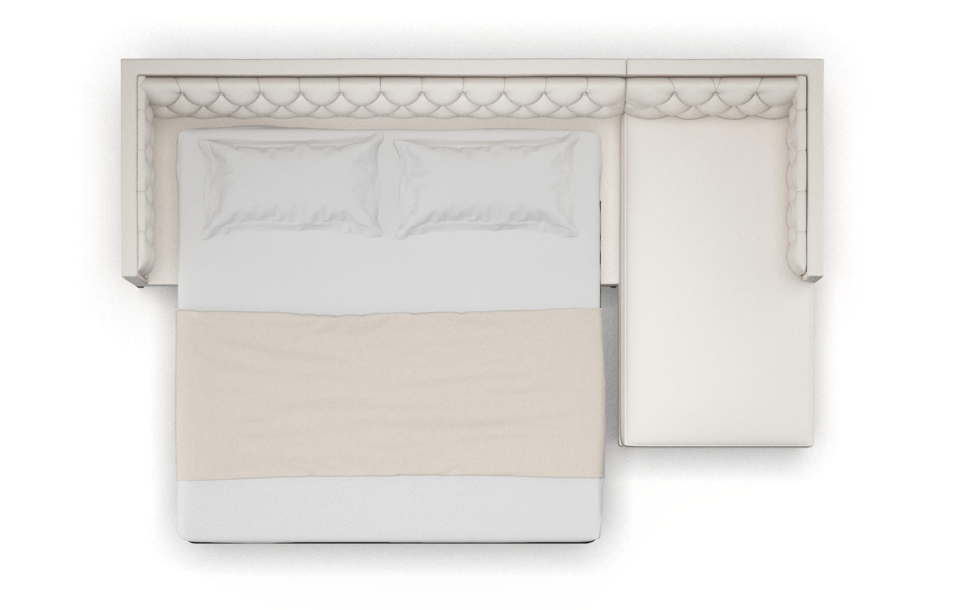 Gosford Venice Eggshell Panel Sleeper Espresso legs 3