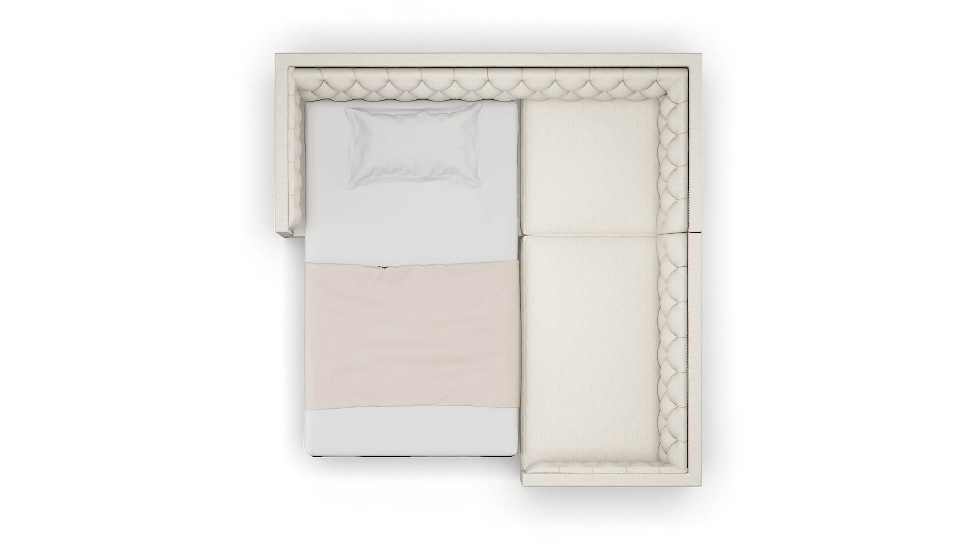 Gosford Venus Cream Sectional Sleeper Espresso legs 3