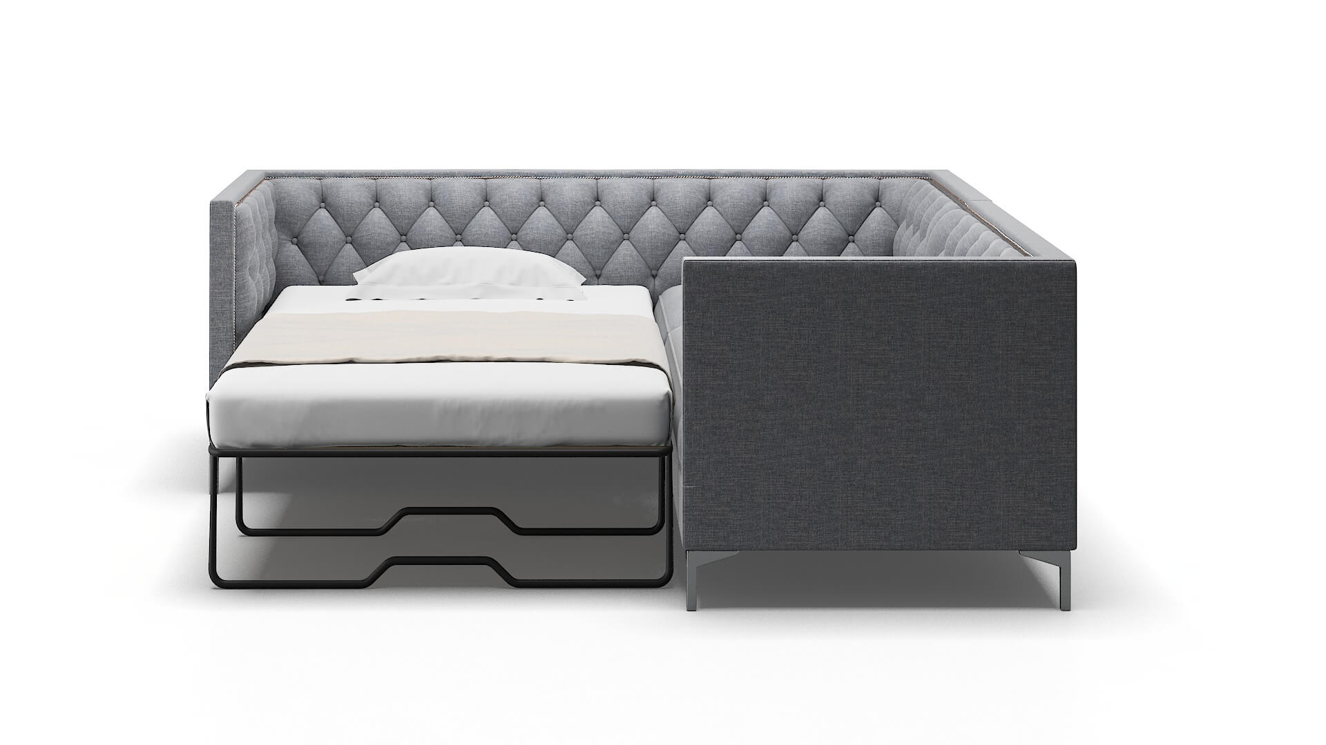 Gosford Venus Mist Sectional Sleeper Espresso legs 1