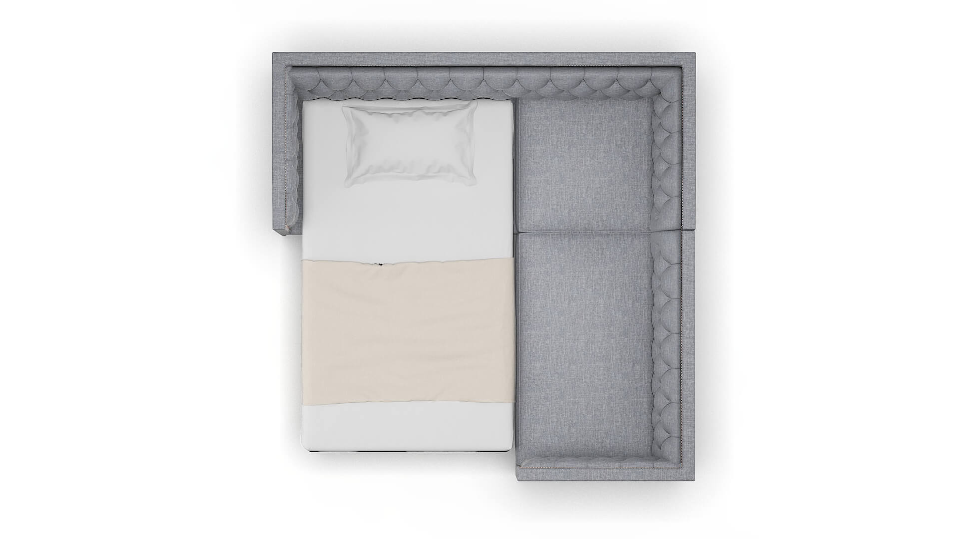 Gosford Venus Mist Sectional Sleeper Espresso legs 3