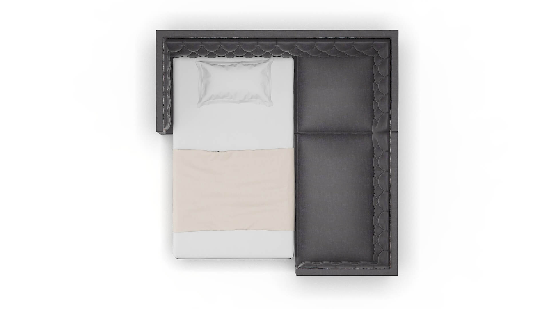 Gosford Venus Onyx Sectional Sleeper Espresso legs 3