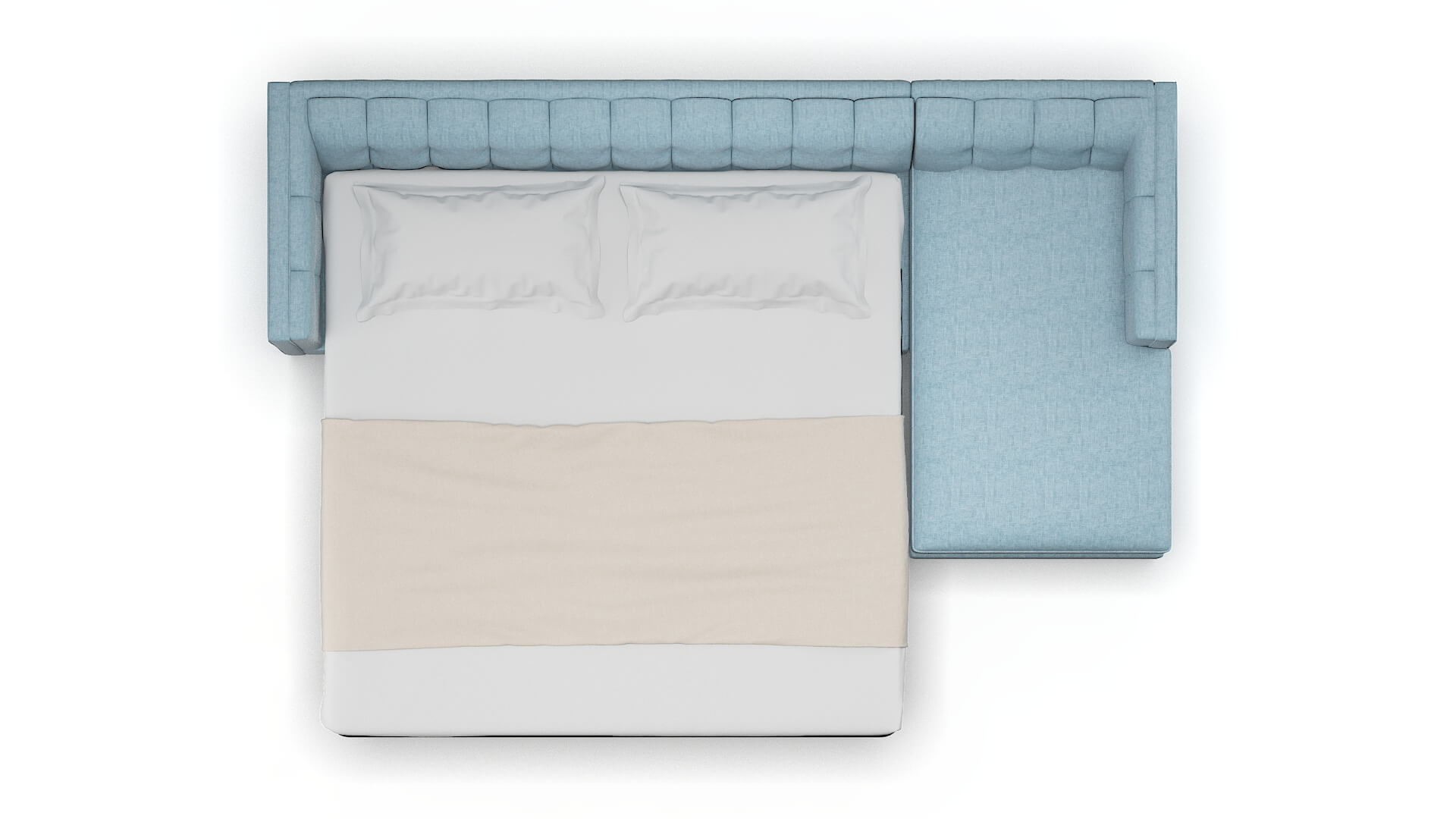 Grant Atlas Turquoise Panel Sleeper Espresso legs 3