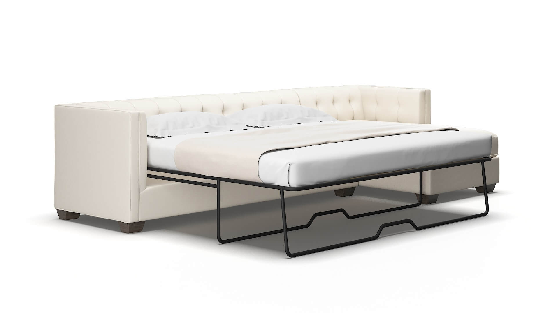 Grant Blanche milky Panel sleeper Espresso Legs  2