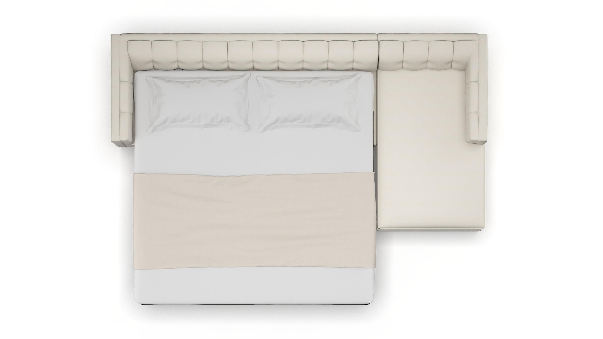 Grant Bungalow Ivory Panel Sleeper Espresso legs 3