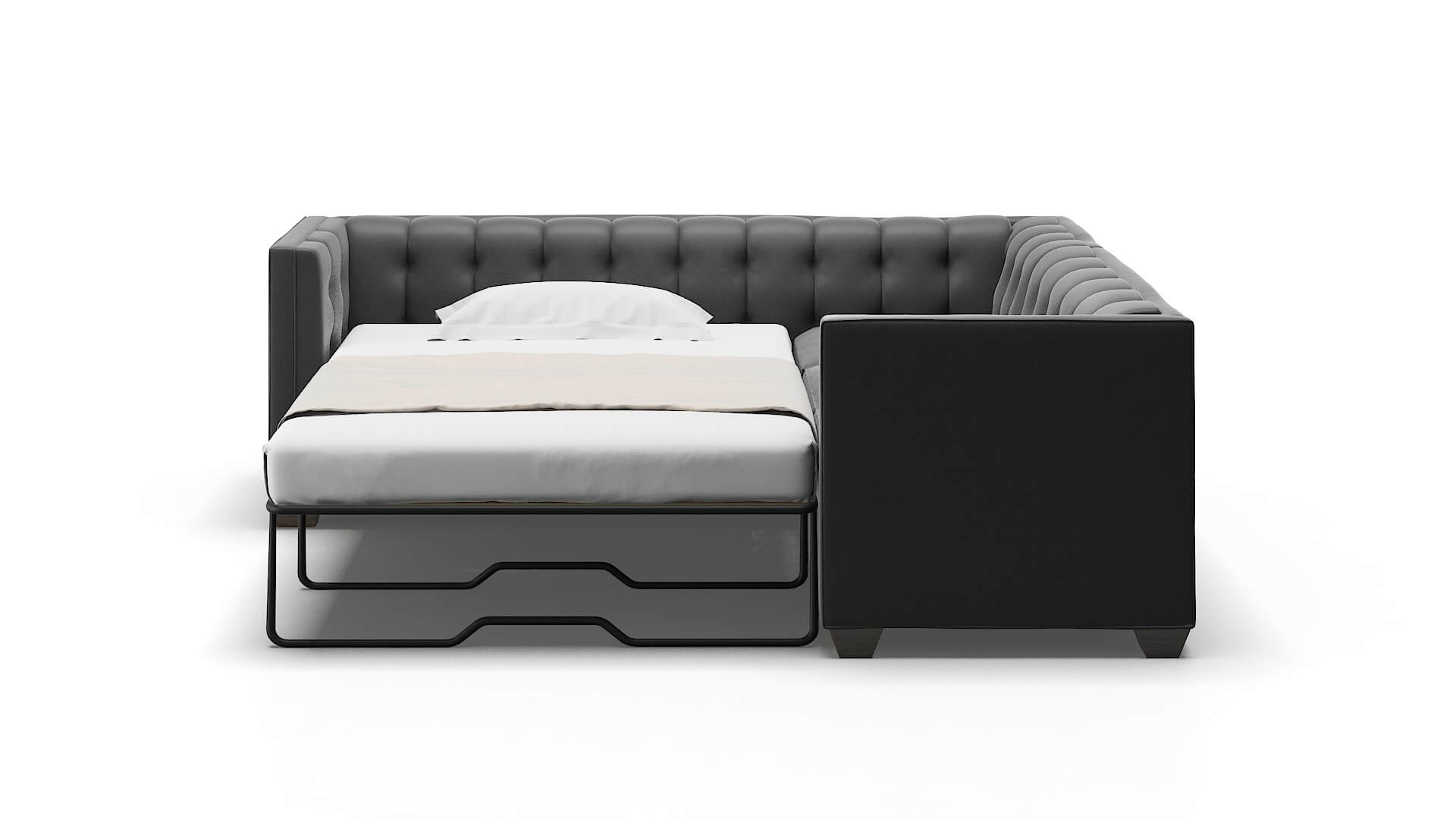 Grant Catalina Charcoal Sectional Sleeper Espresso legs 1