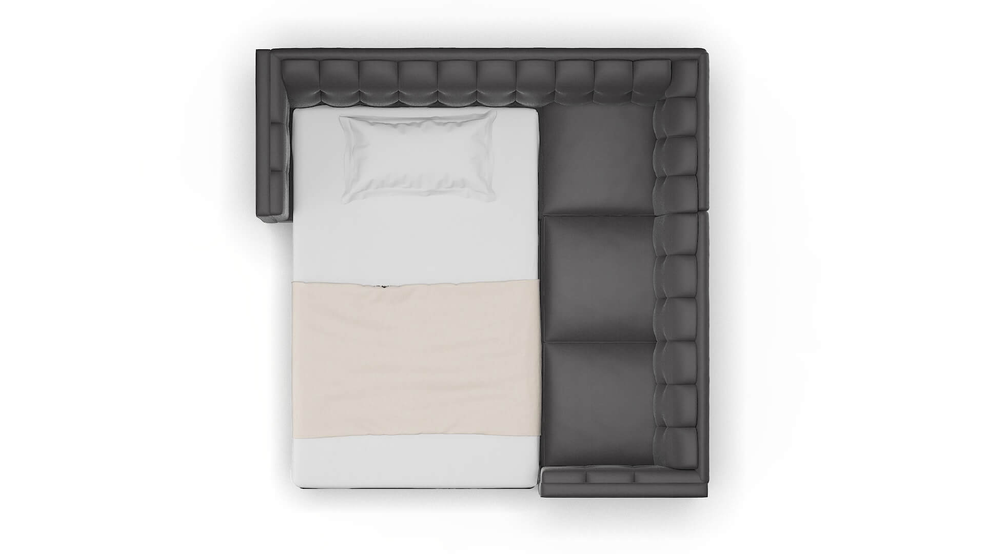 Grant Catalina Charcoal Sectional Sleeper Espresso legs 3