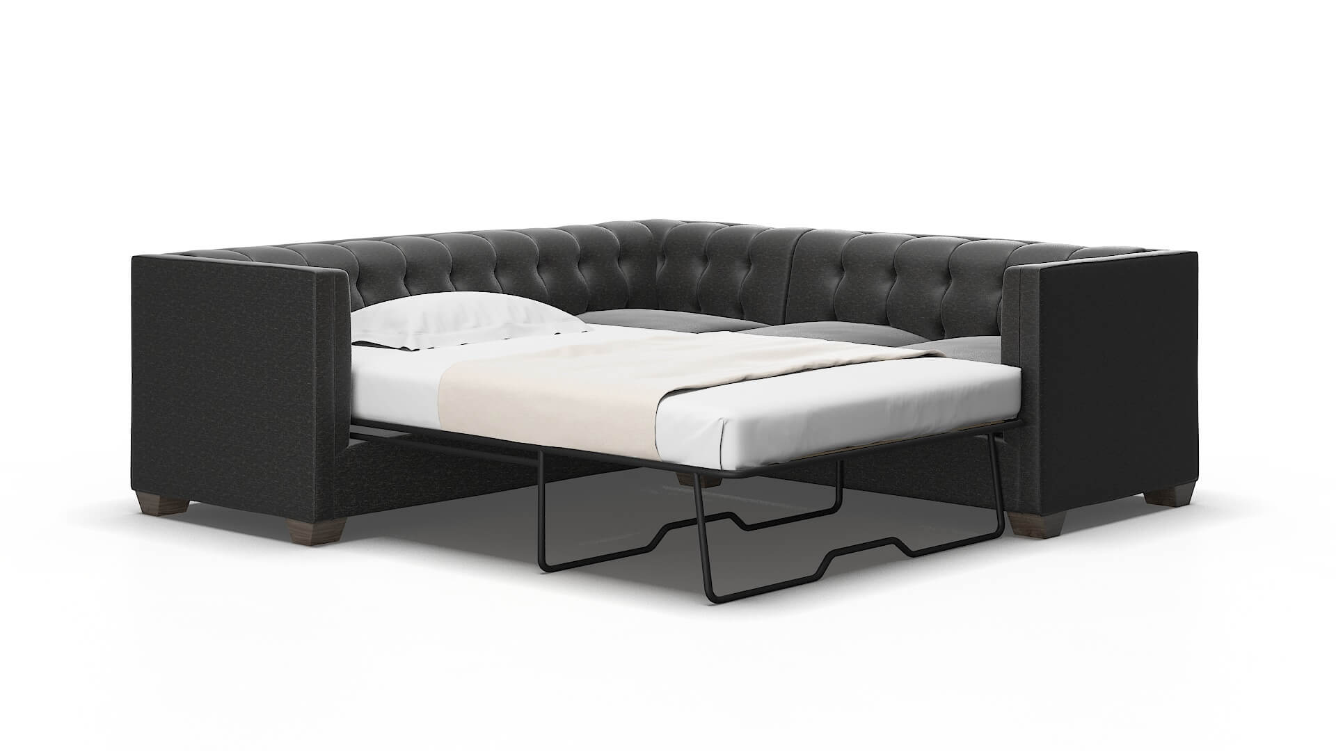 Grant Chance Denim Sectional Sleeper Espresso legs 2