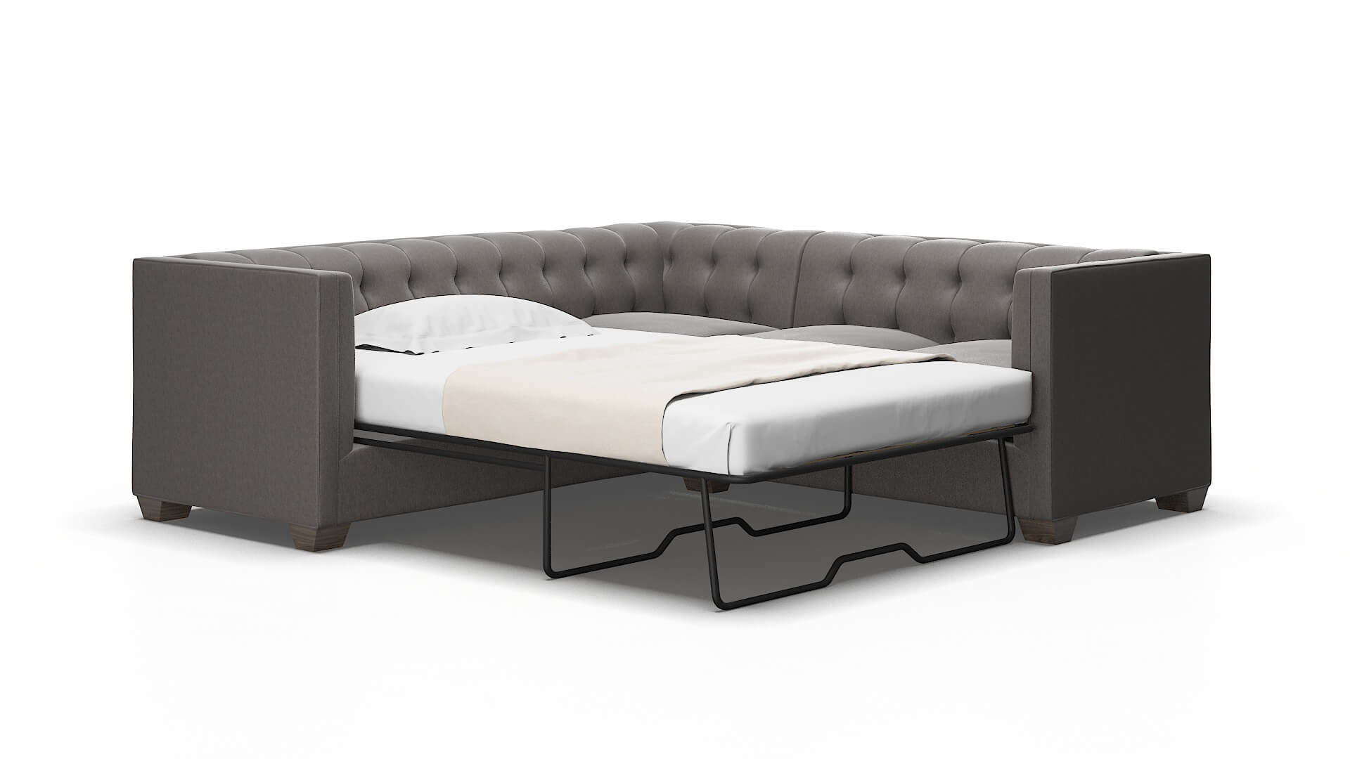 Grant Cosmo Charcoal Sectional Sleeper Espresso legs 2