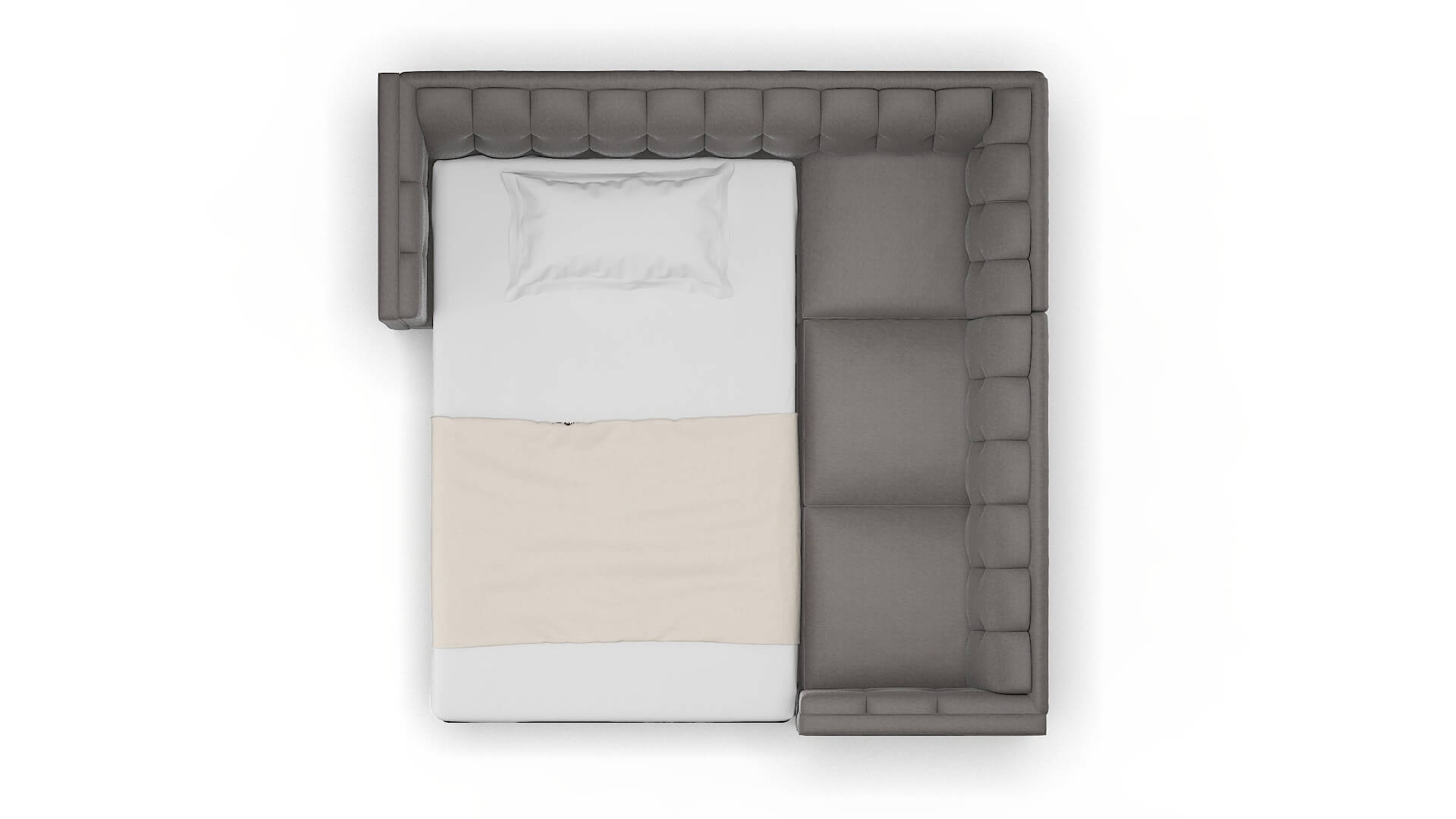 Grant Cosmo Charcoal Sectional Sleeper Espresso legs 3