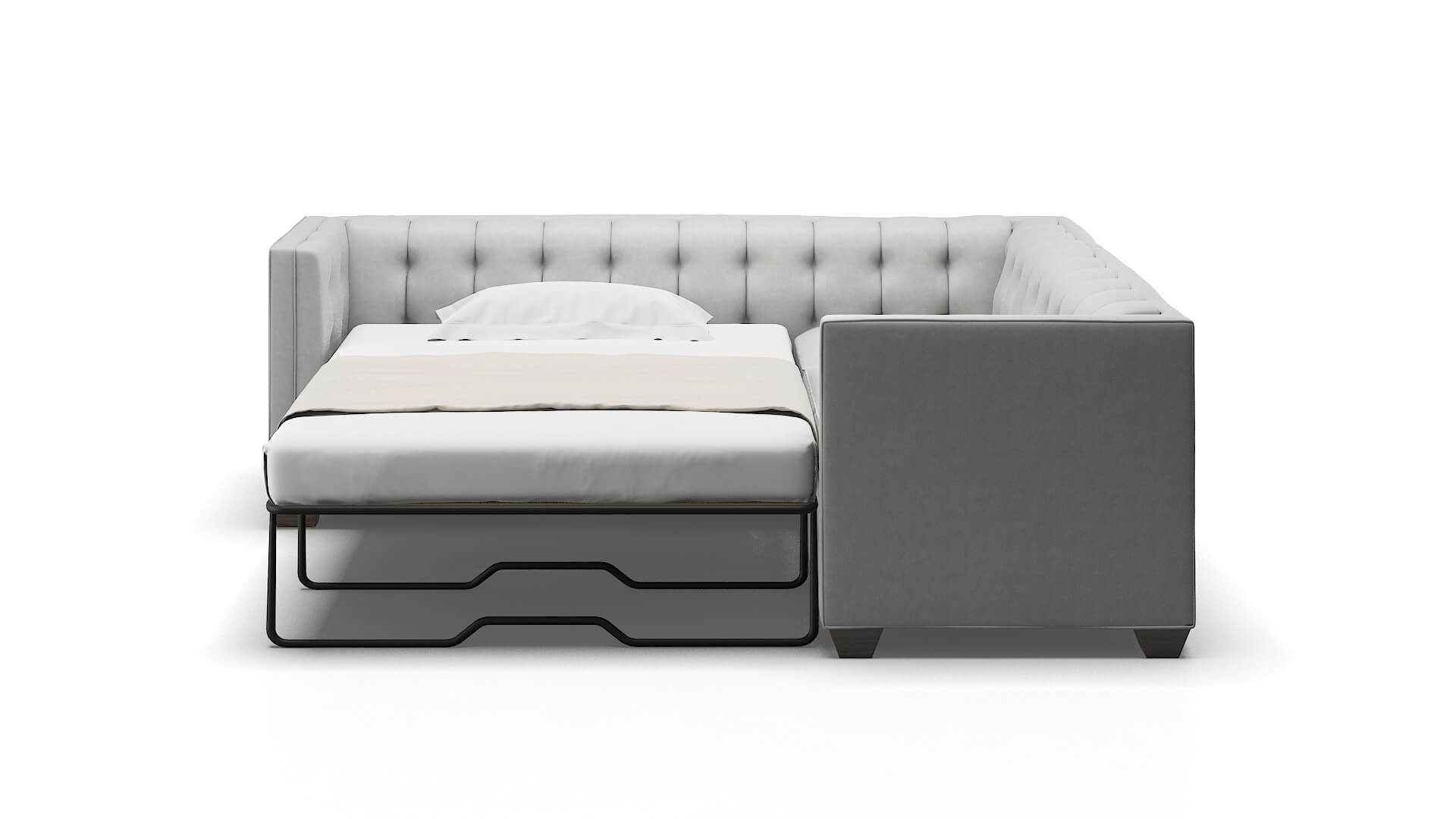 Grant Dawson Platinum Sectional Sleeper Espresso legs 1