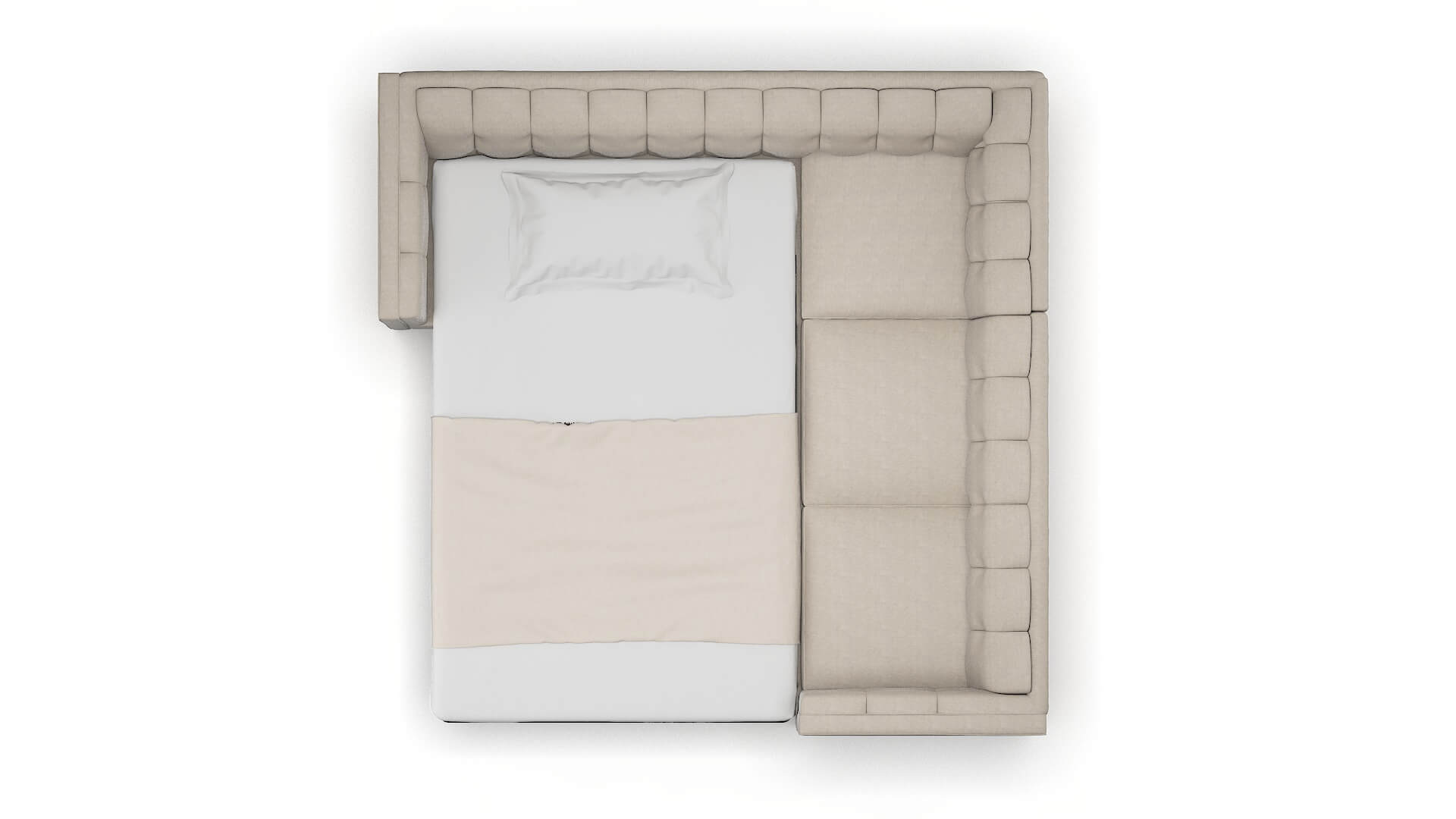 Grant Derby Linen Sectional Sleeper Espresso legs 3