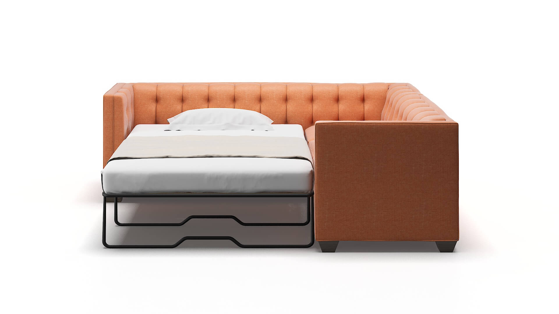 Grant Durham Tangerine Sectional Sleeper Espresso legs 1