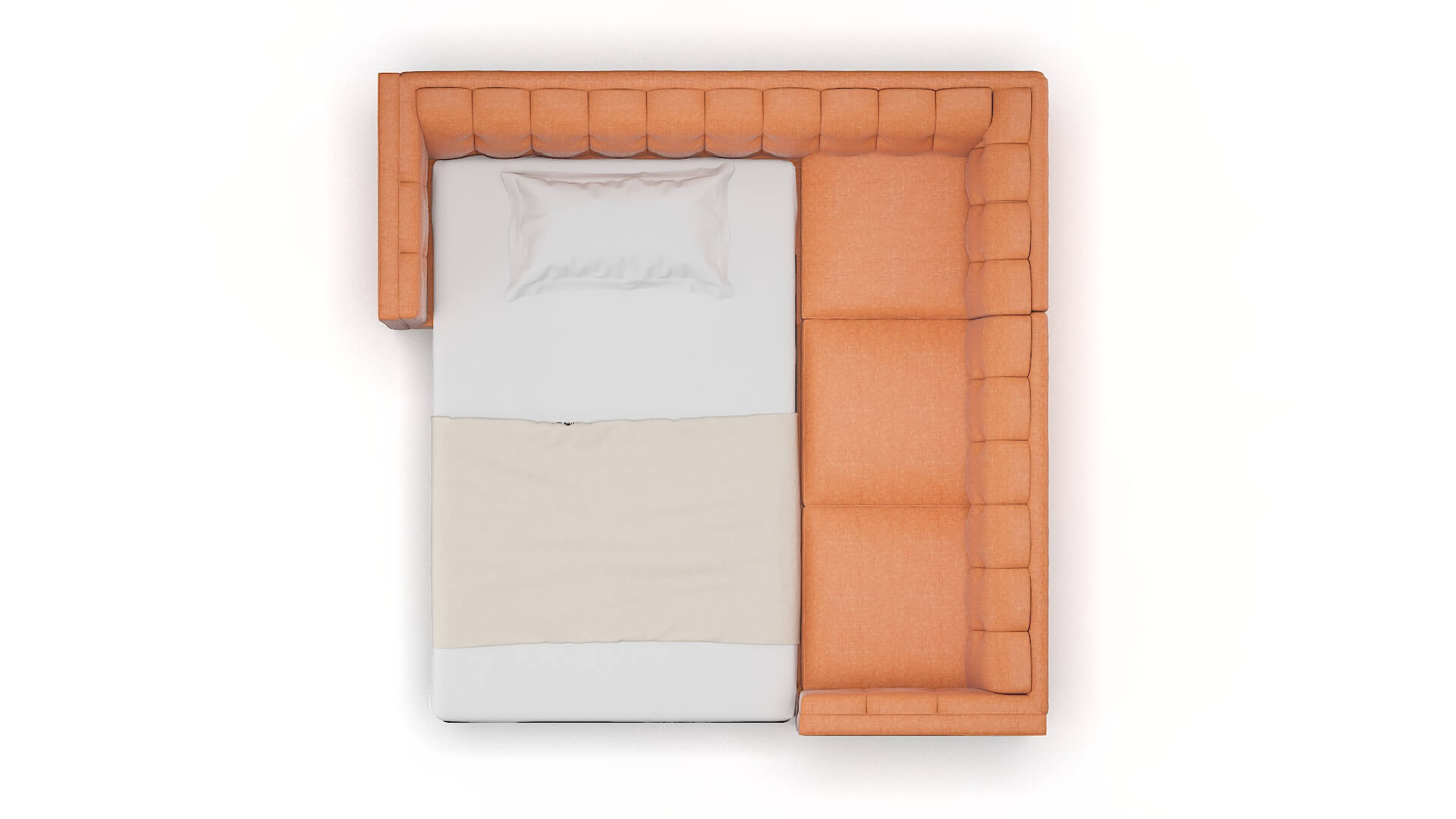 Grant Durham Tangerine Sectional Sleeper Espresso legs 3