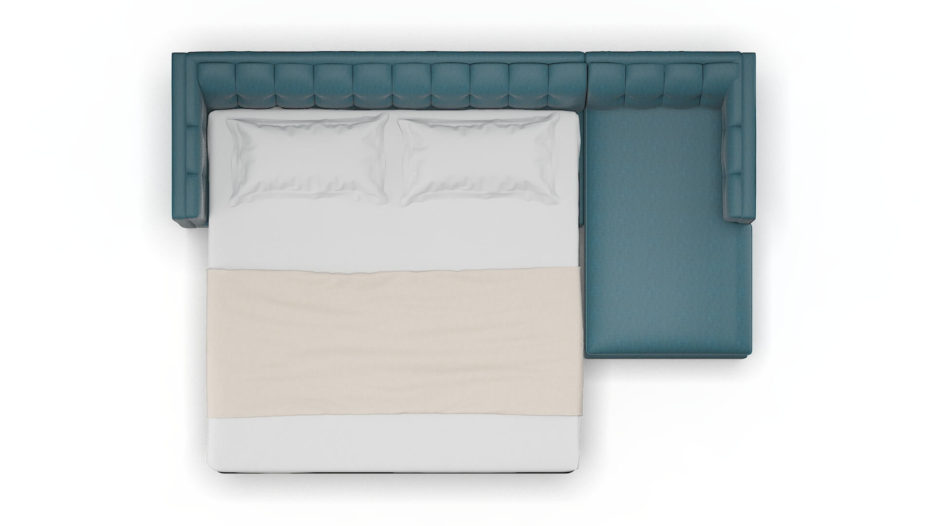 Grant Hepburn Teal Panel Sleeper Espresso legs 3
