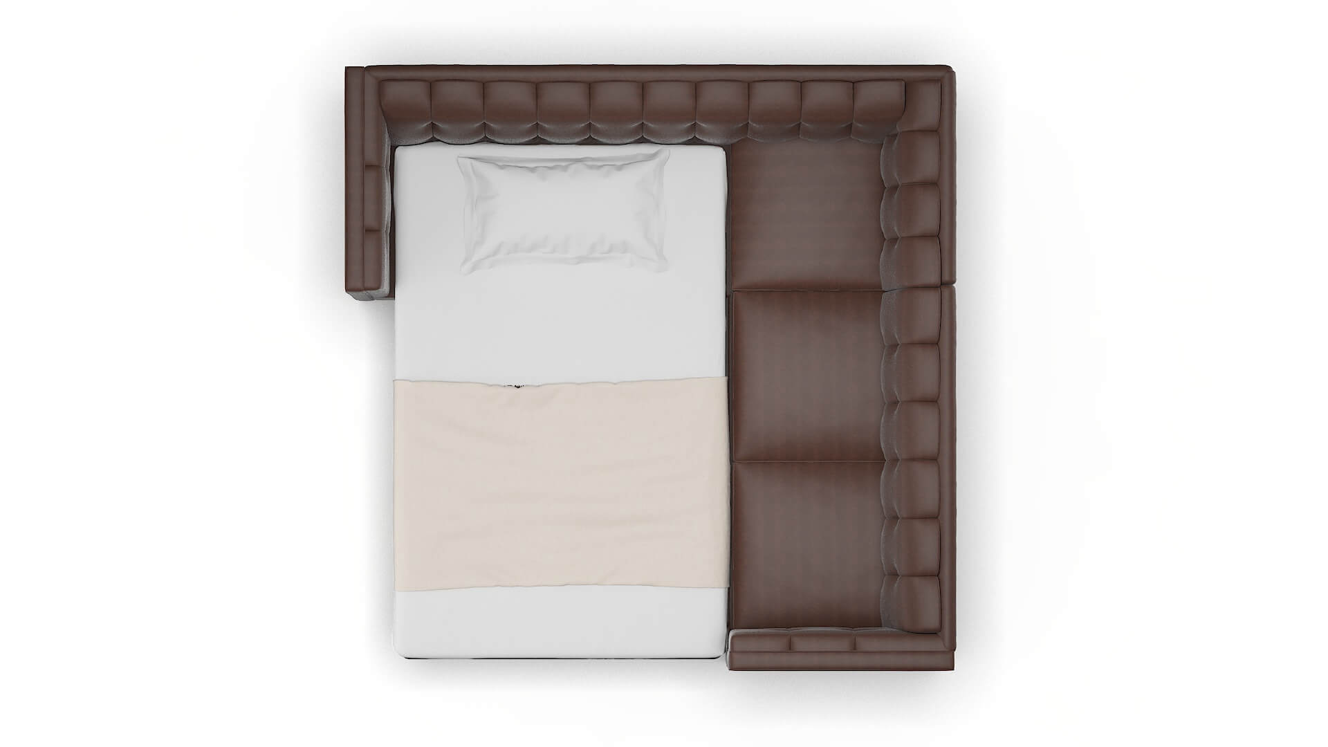 Grant Insight Cafe Sectional Sleeper Espresso legs 3