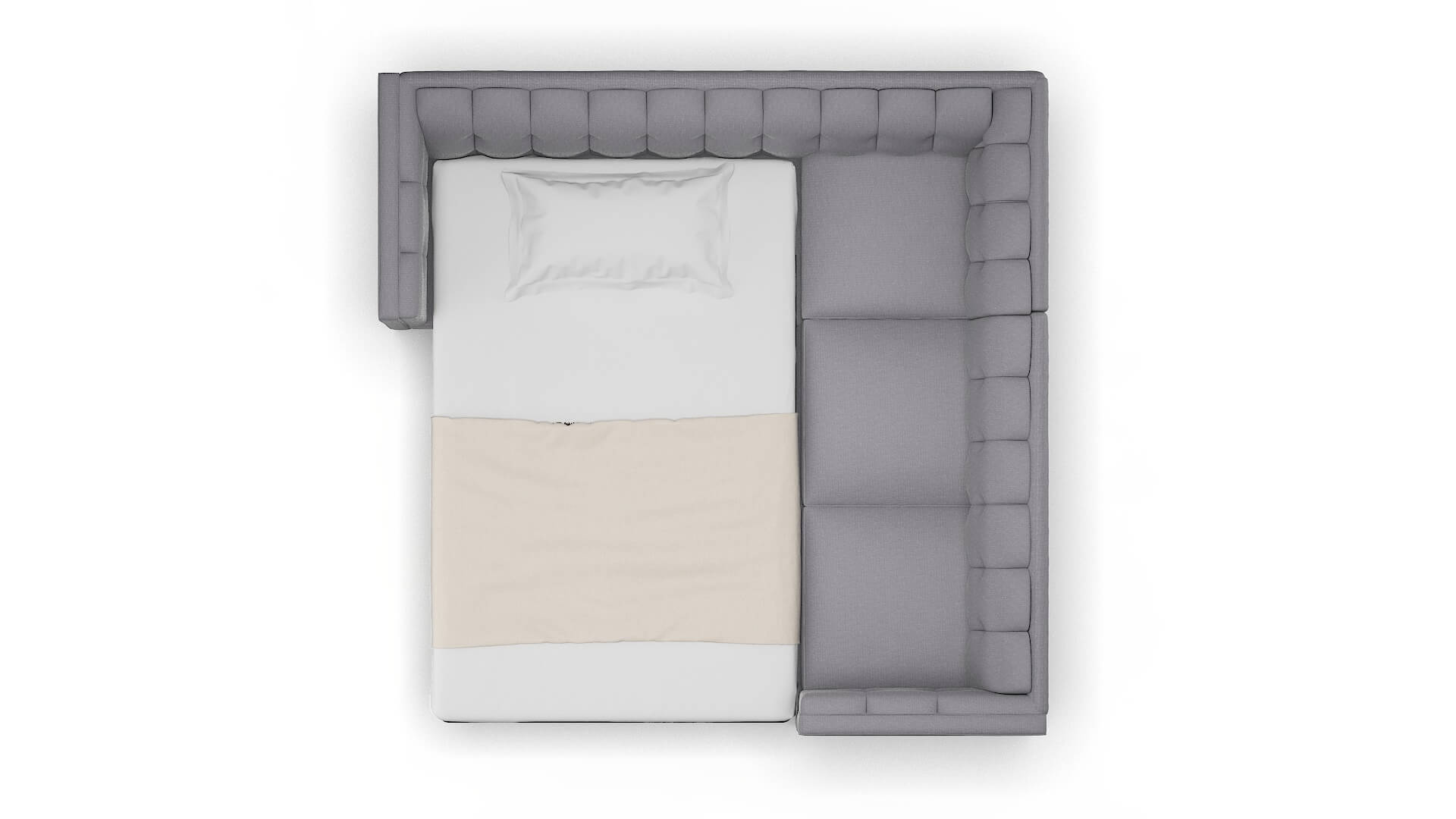 Grant Insight Denim Sectional Sleeper Espresso legs 3