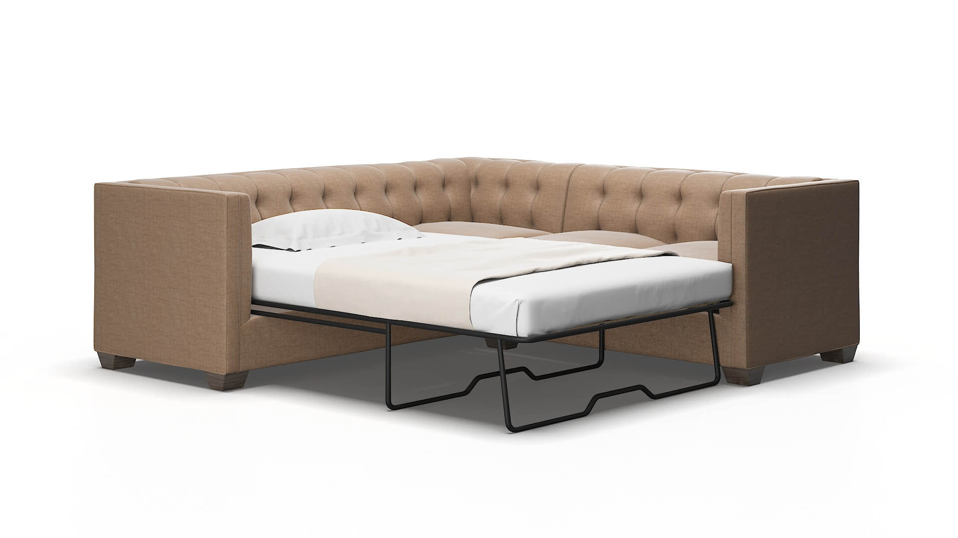 Grant Keylargo Mink Sectional Sleeper Espresso legs 2