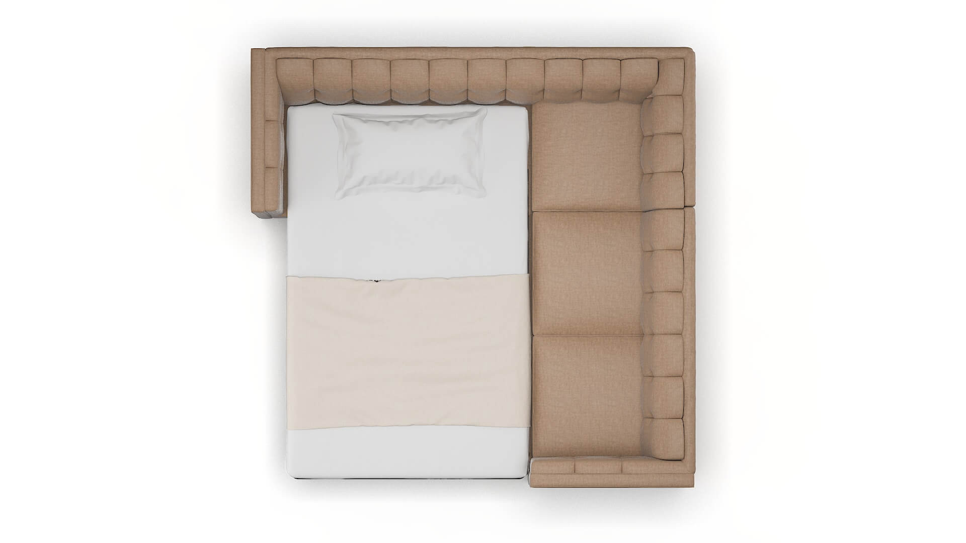 Grant Keylargo Mink Sectional Sleeper Espresso legs 3