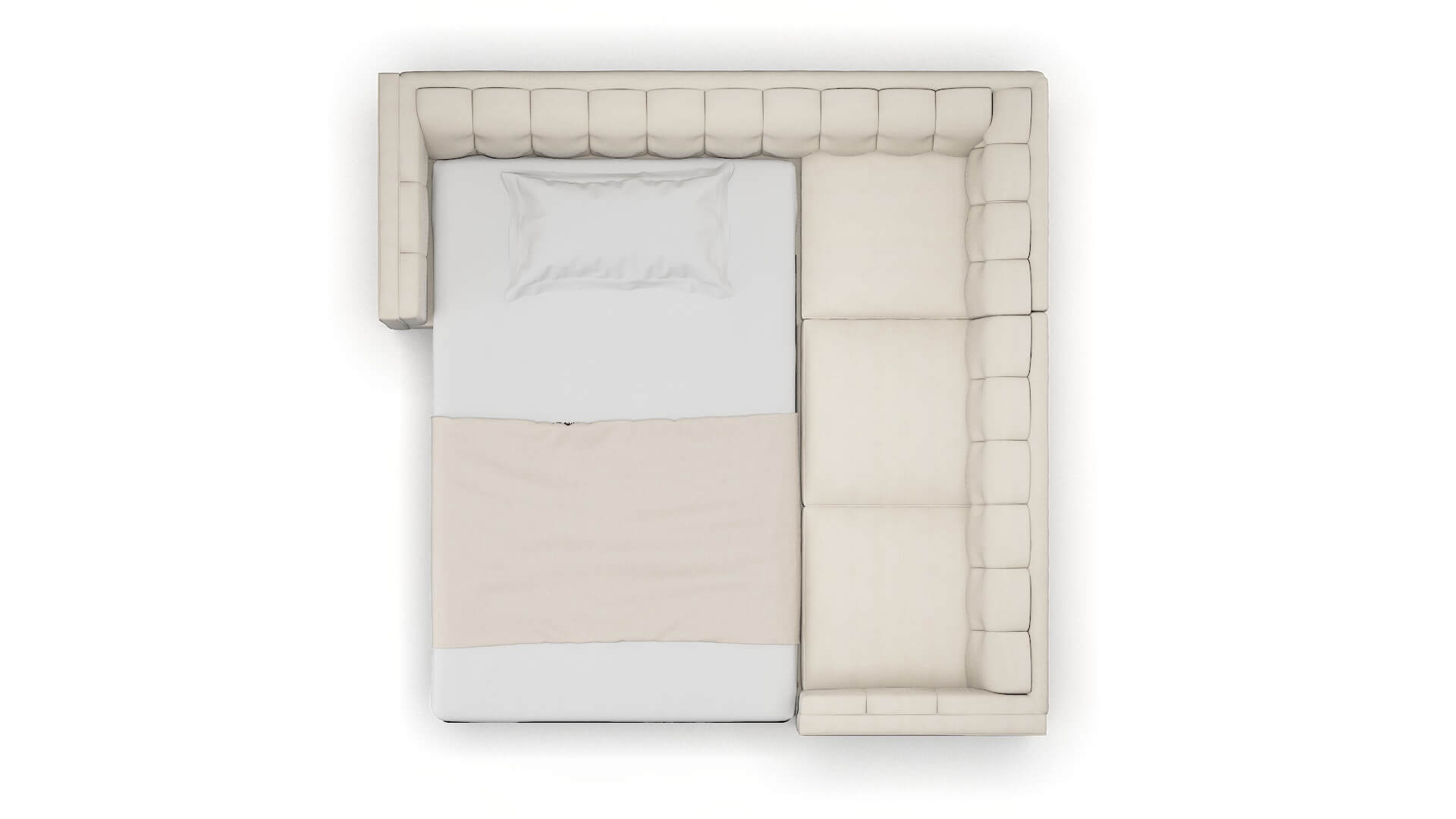 Grant Malibu Linen Sectional Sleeper Espresso legs 3