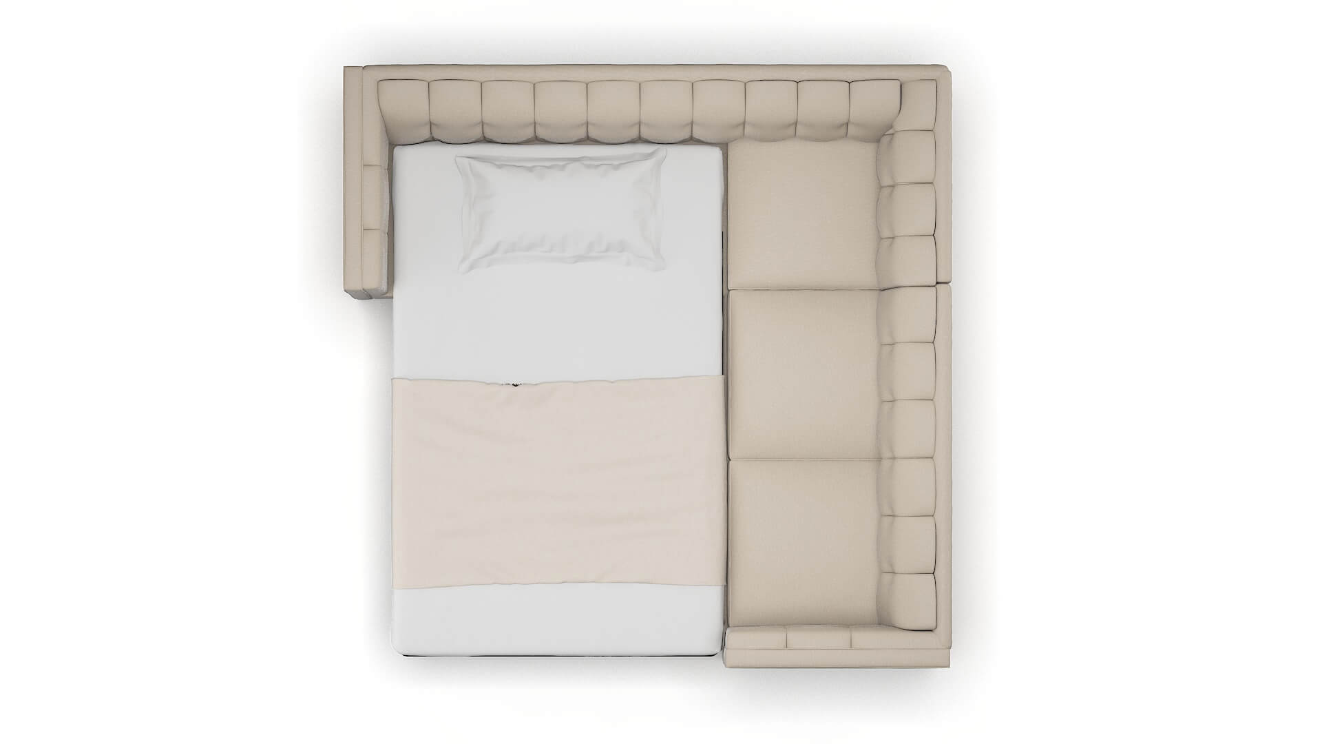 Grant Naples Almond Sectional Sleeper Espresso legs 3