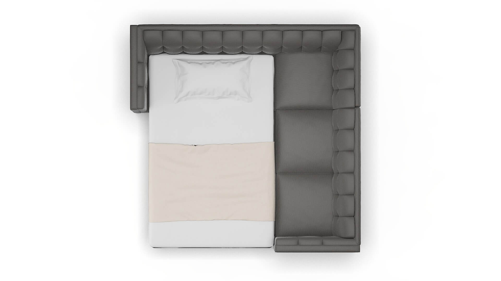 Grant Oscar Grey Sectional Sleeper Espresso legs 3