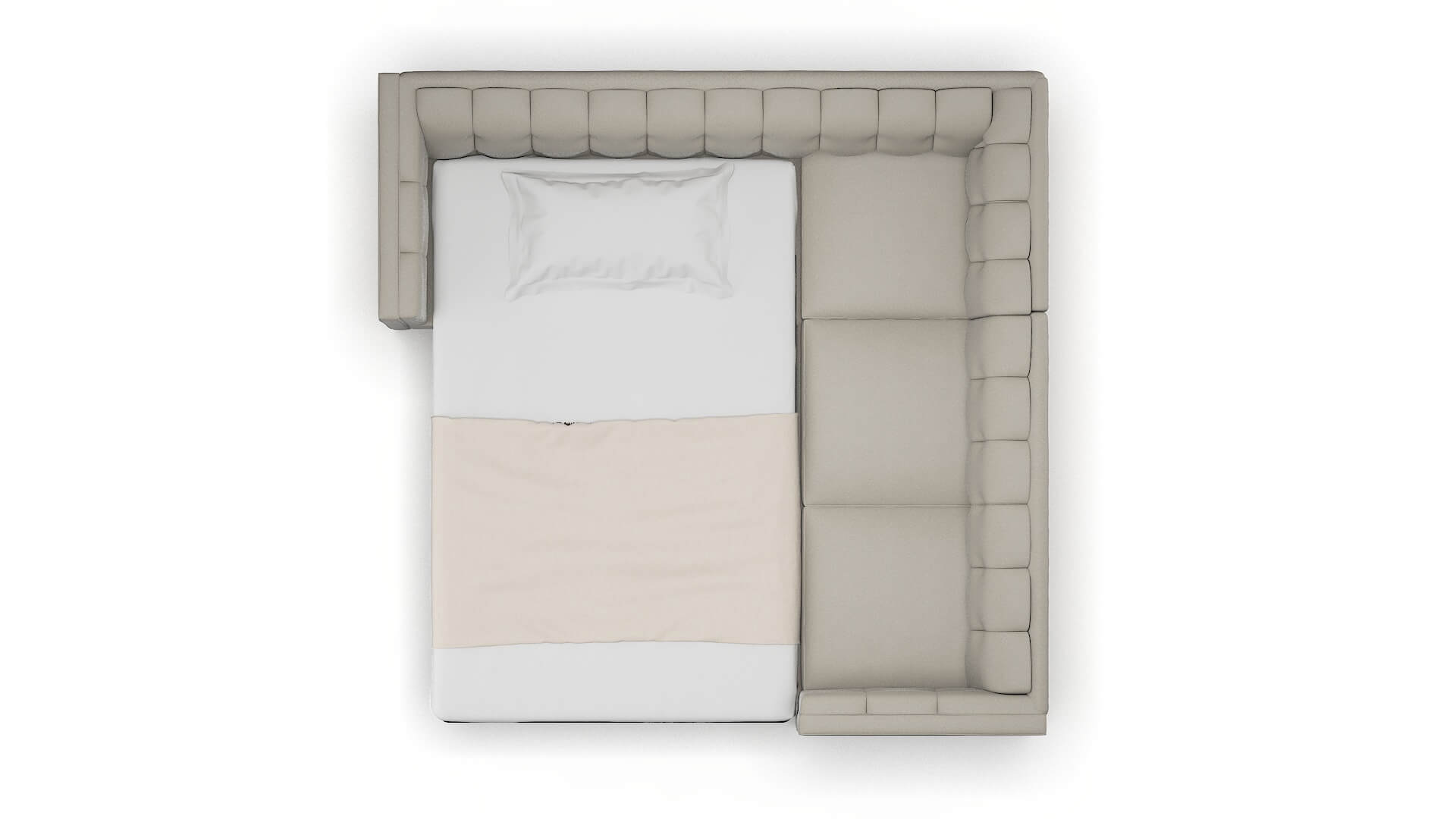 Grant Oscar Silver Sectional Sleeper Espresso legs 3