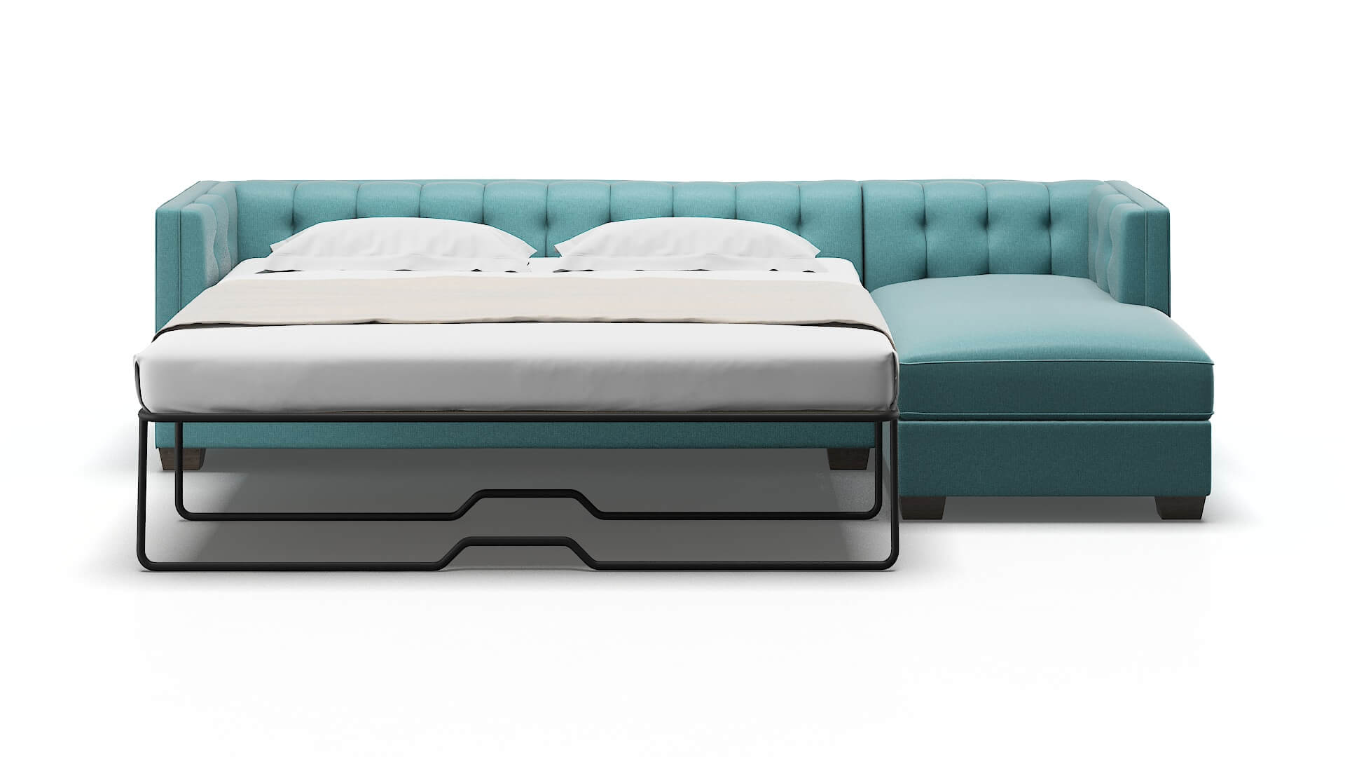 Grant Parker Turquoise Panel Sleeper Espresso legs 1