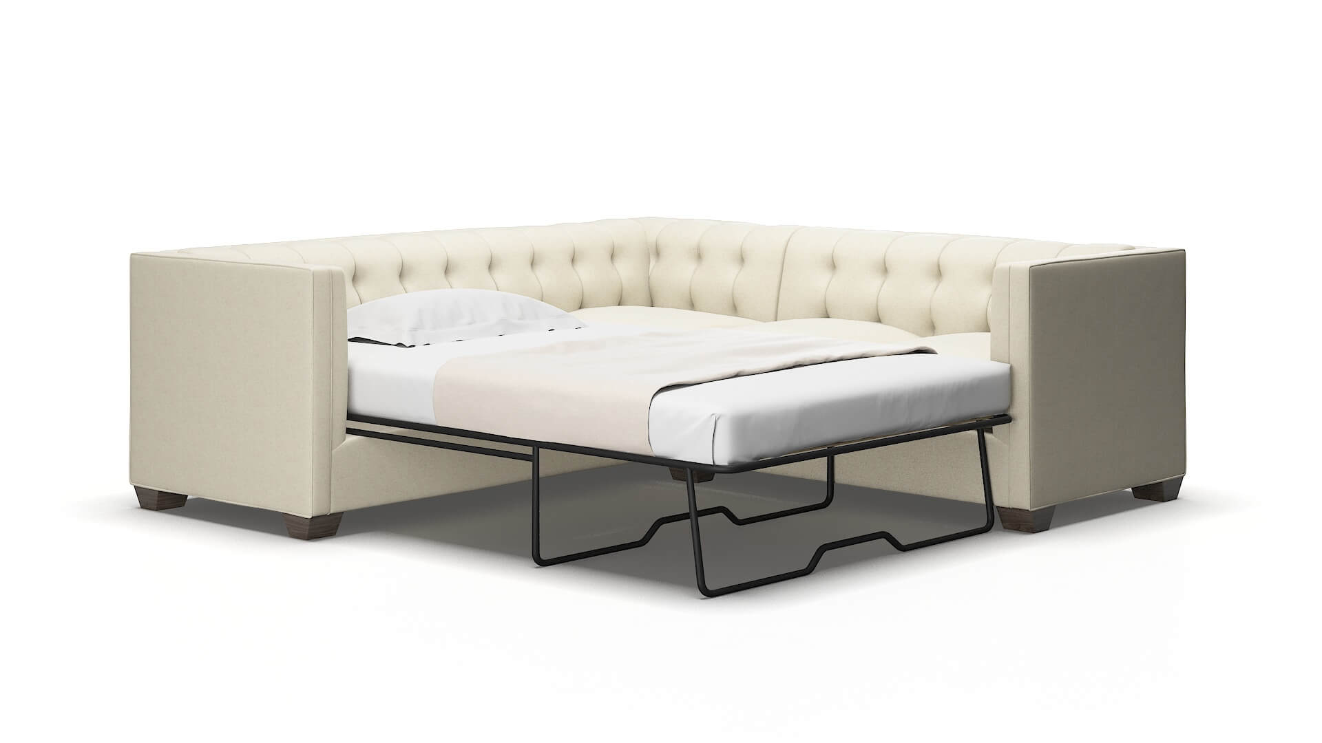 Grant Phoenix ivory Sectional sleeper Espresso Legs  2