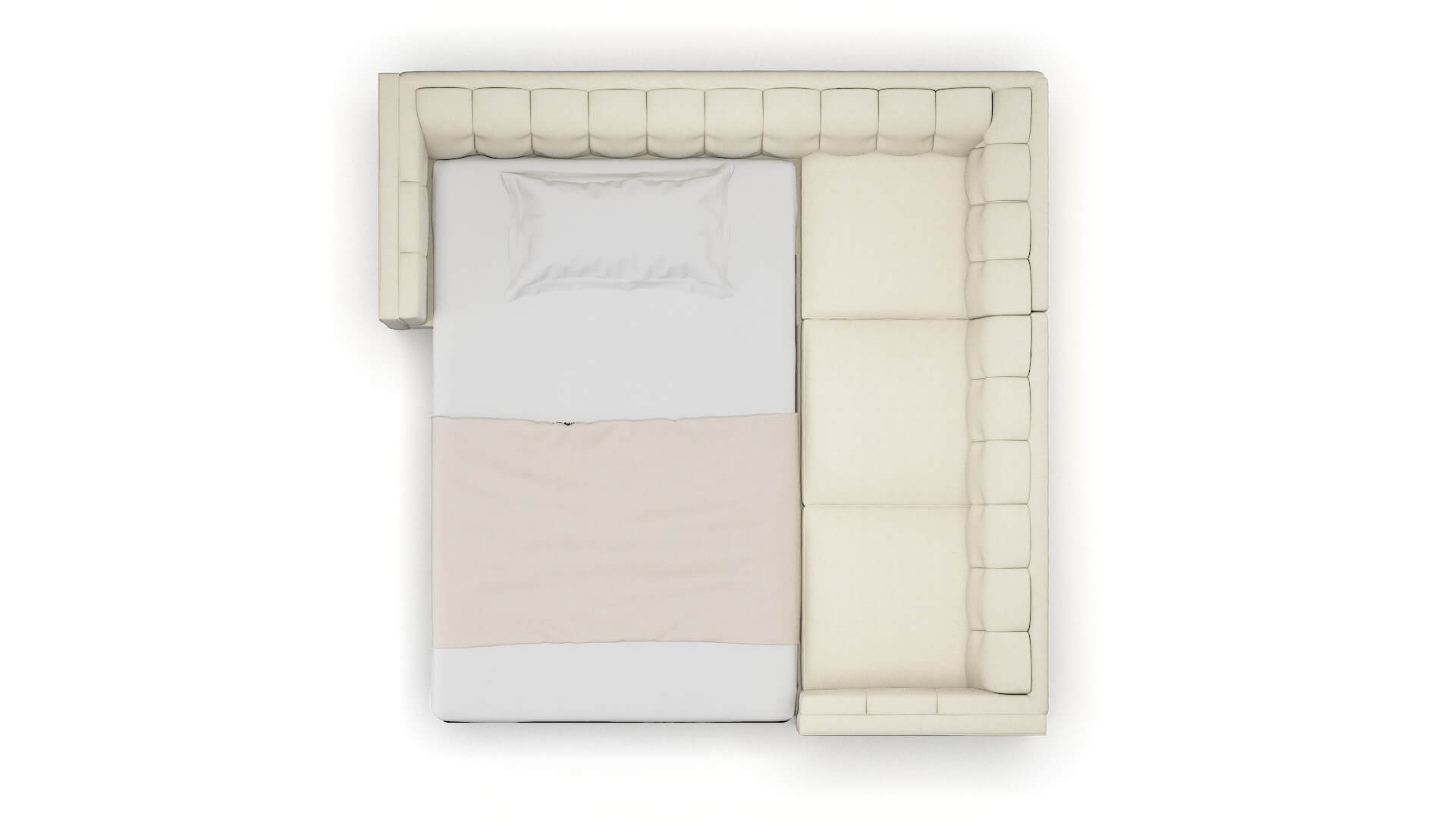 Grant Phoenix Ivory Sectional Sleeper Espresso legs 3