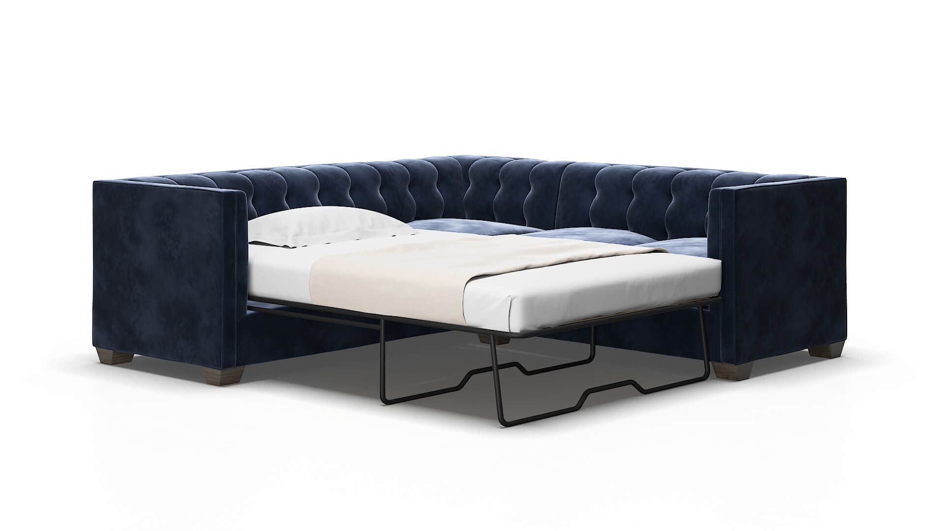 Grant Royale Cobalt Sectional Sleeper Espresso legs 2