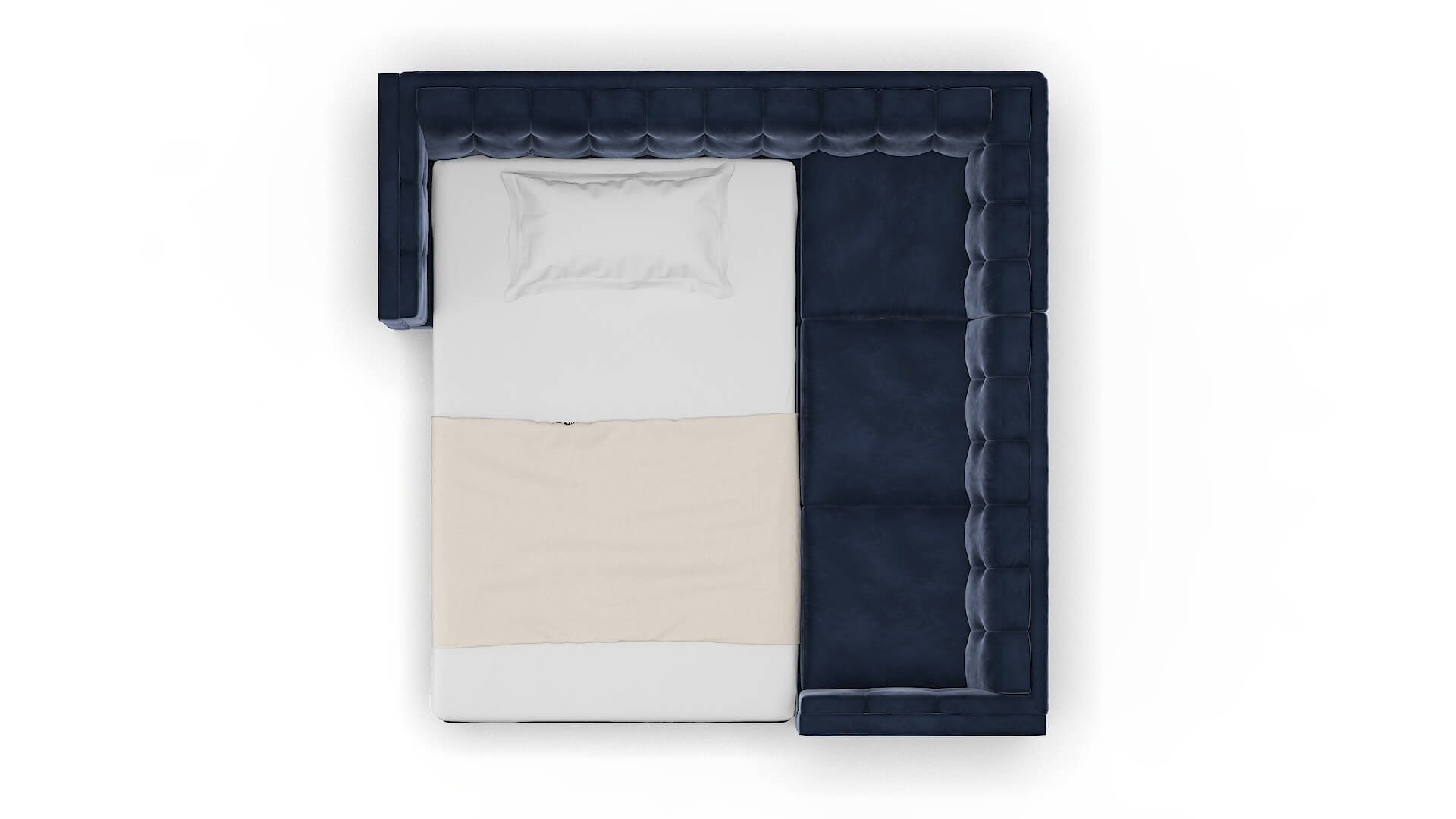 Grant Royale Cobalt Sectional Sleeper Espresso legs 3