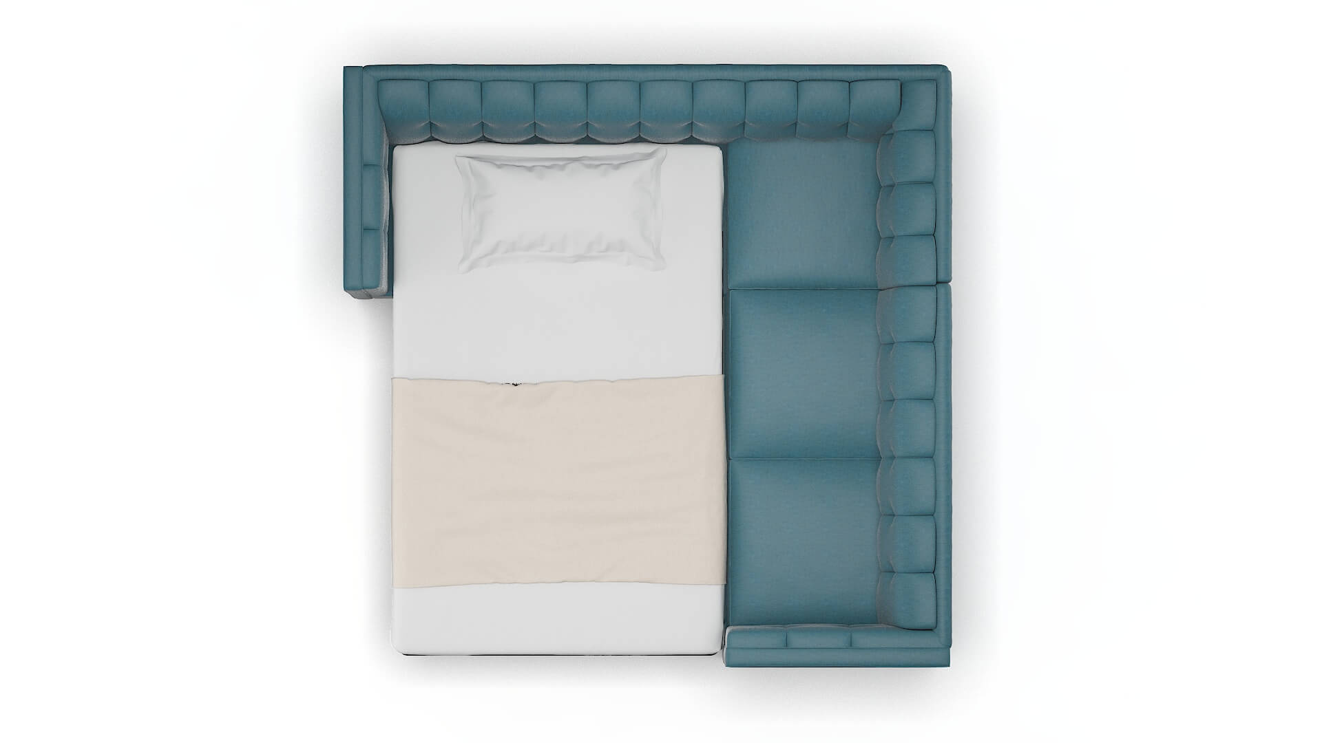 Grant Royale Electric_blue Sectional Sleeper Espresso legs 3