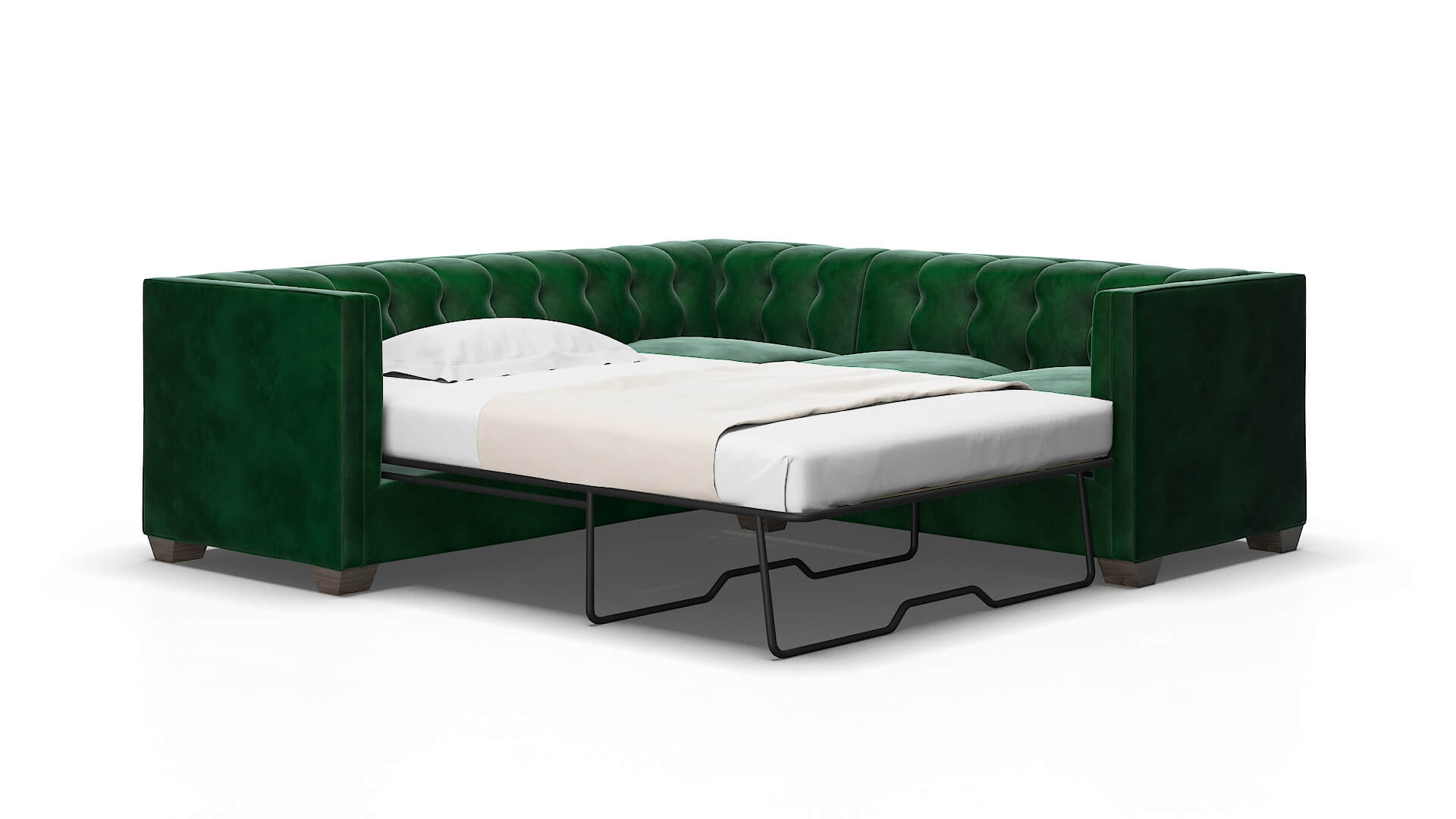 Grant Royale evergreen Sectional sleeper Espresso Legs  2