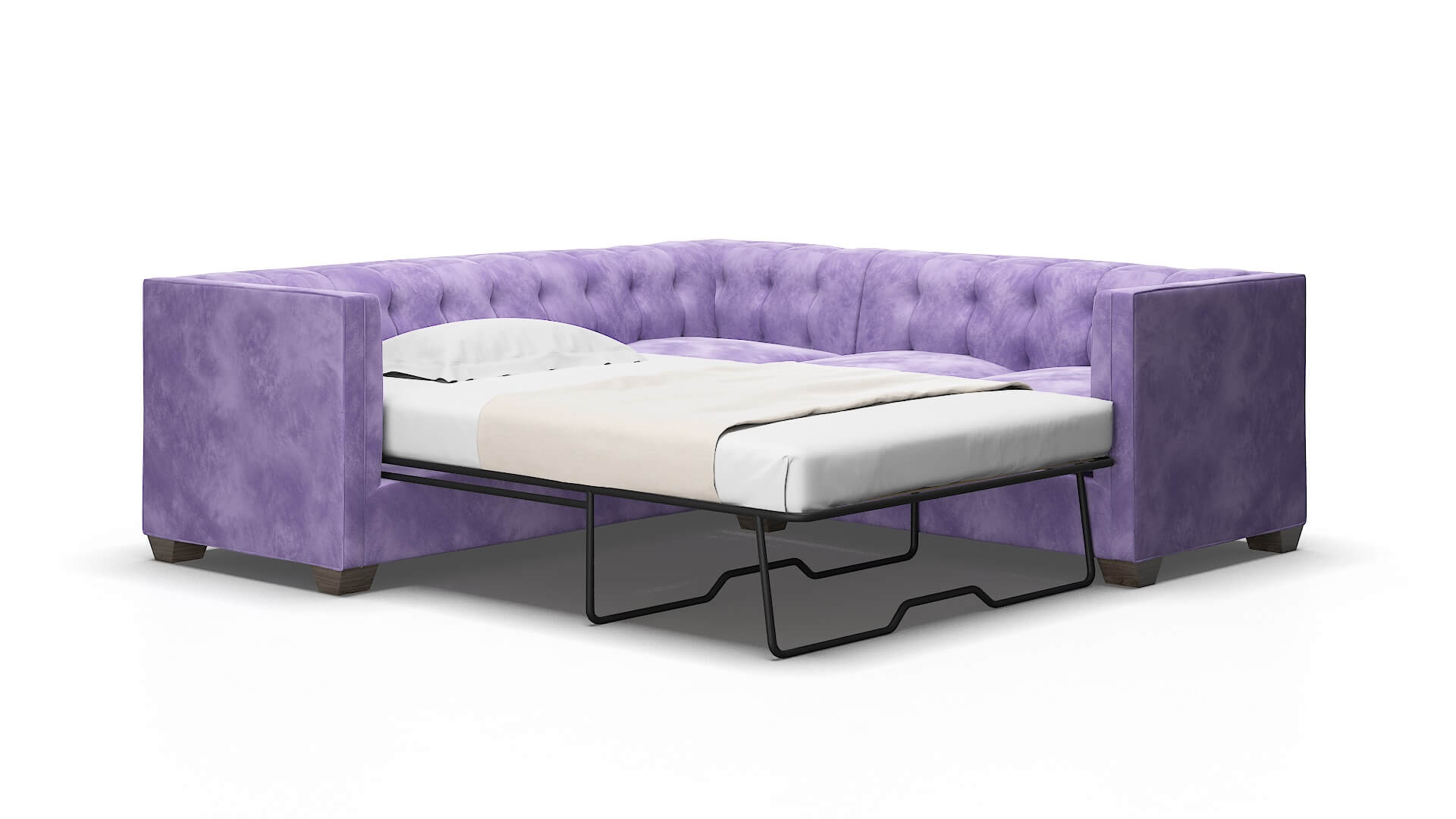 Grant Royale lavender Sectional sleeper Espresso Legs  2