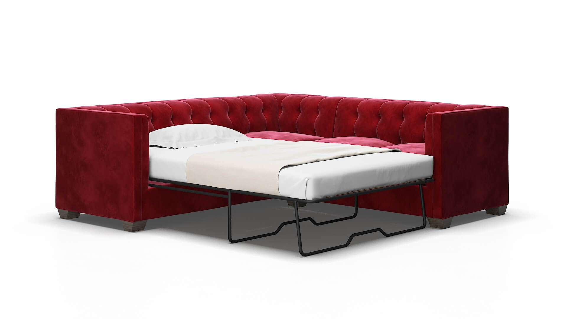 Grant Royale ruby Sectional sleeper Espresso Legs  2