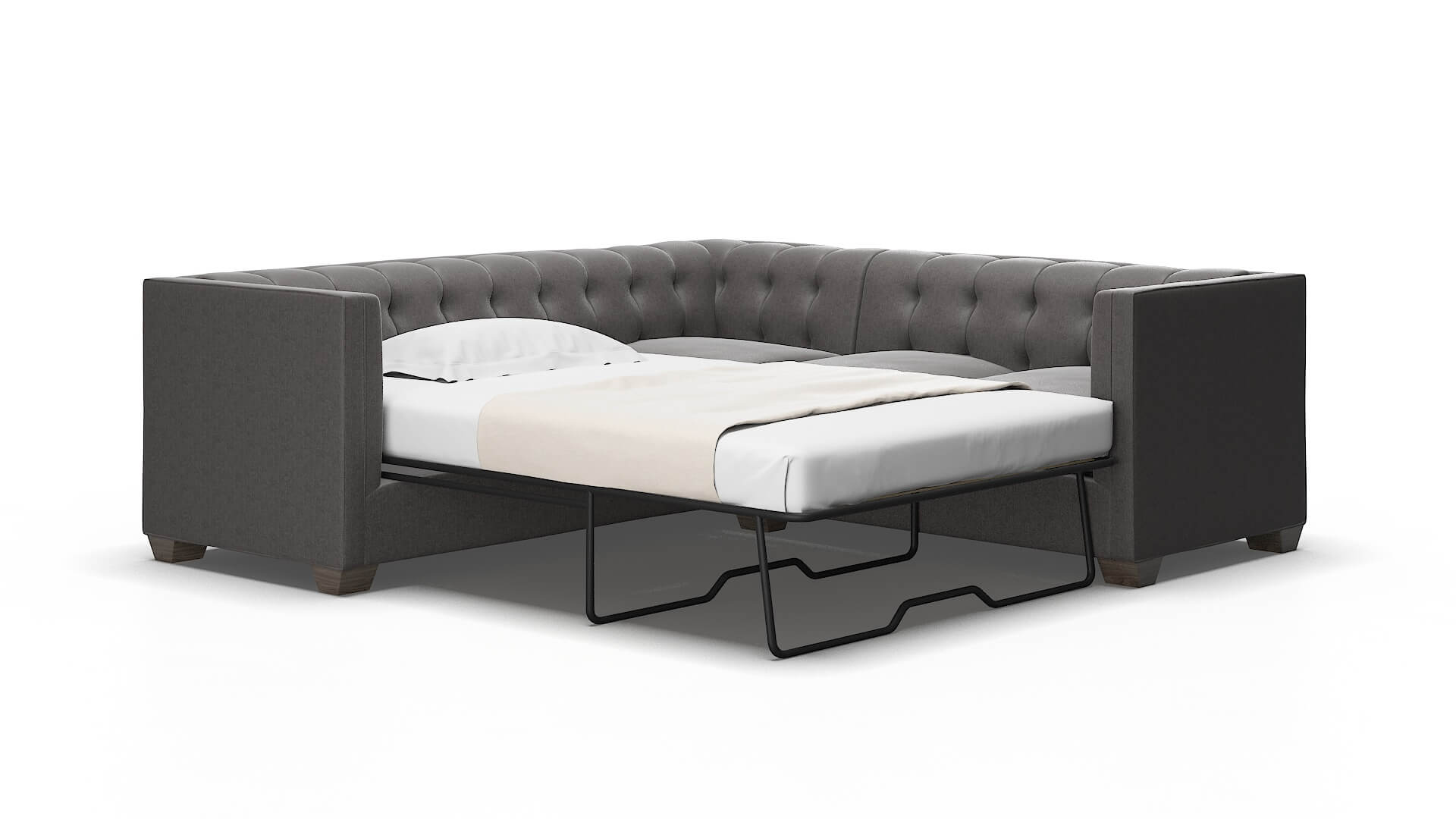 Grant Sasha Grey Sectional Sleeper Espresso legs 2