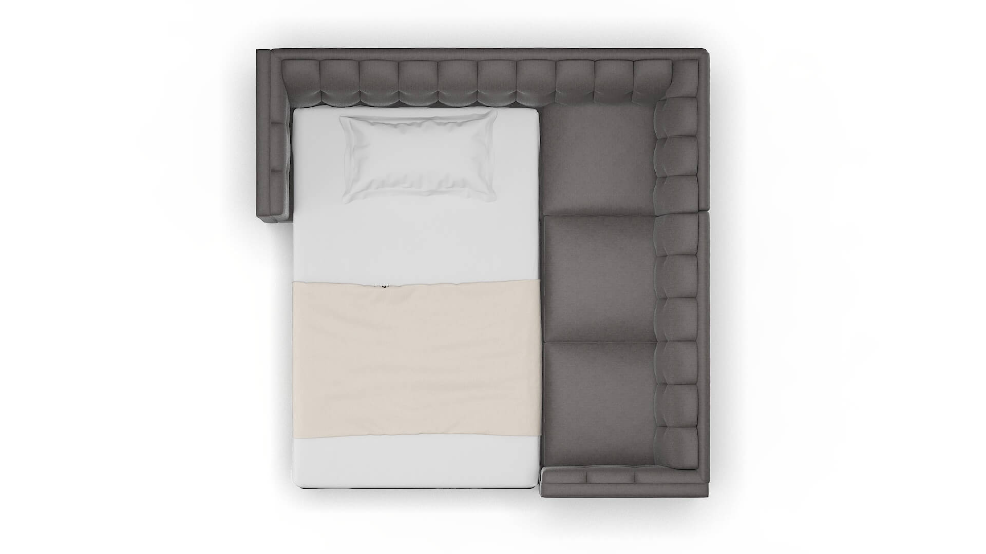 Grant Sasha Grey Sectional Sleeper Espresso legs 3