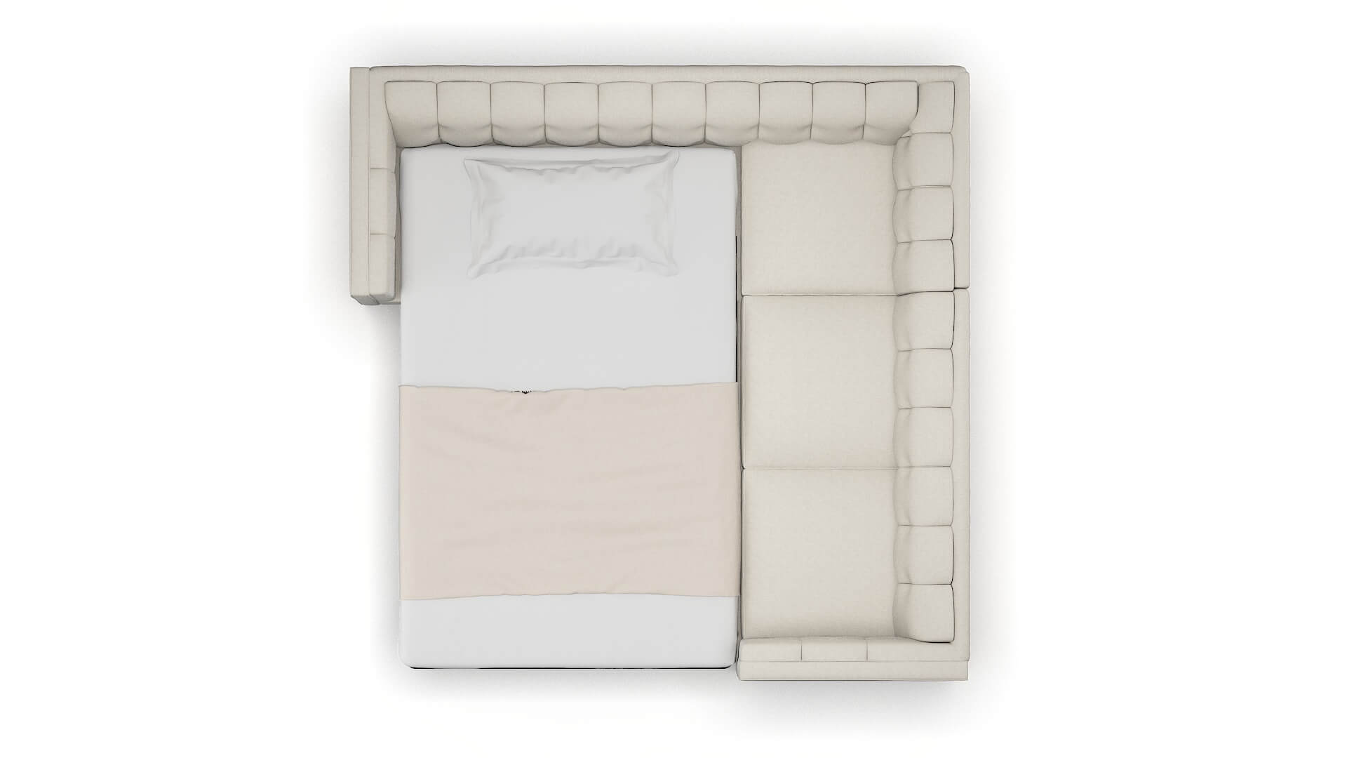 Grant Sasha Linen Sectional Sleeper Espresso legs 3