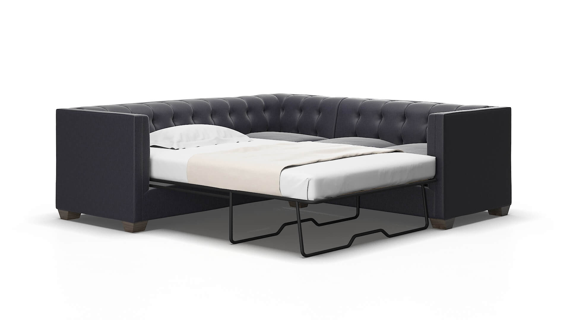Grant Sasha navy Sectional sleeper Espresso Legs  2
