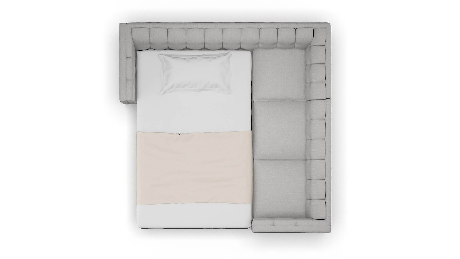 Grant Sasha Silver Sectional Sleeper Espresso legs 3