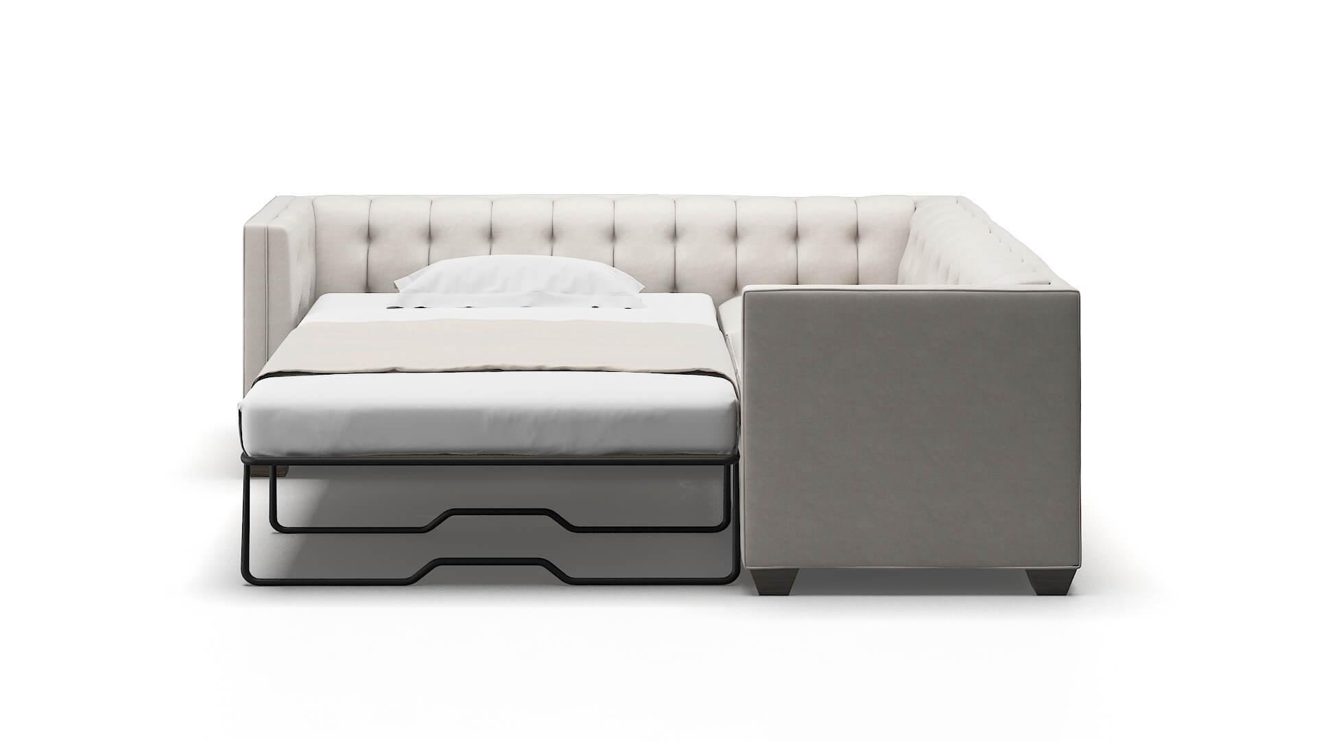Grant Suave Dove Sectional Sleeper Espresso legs 1