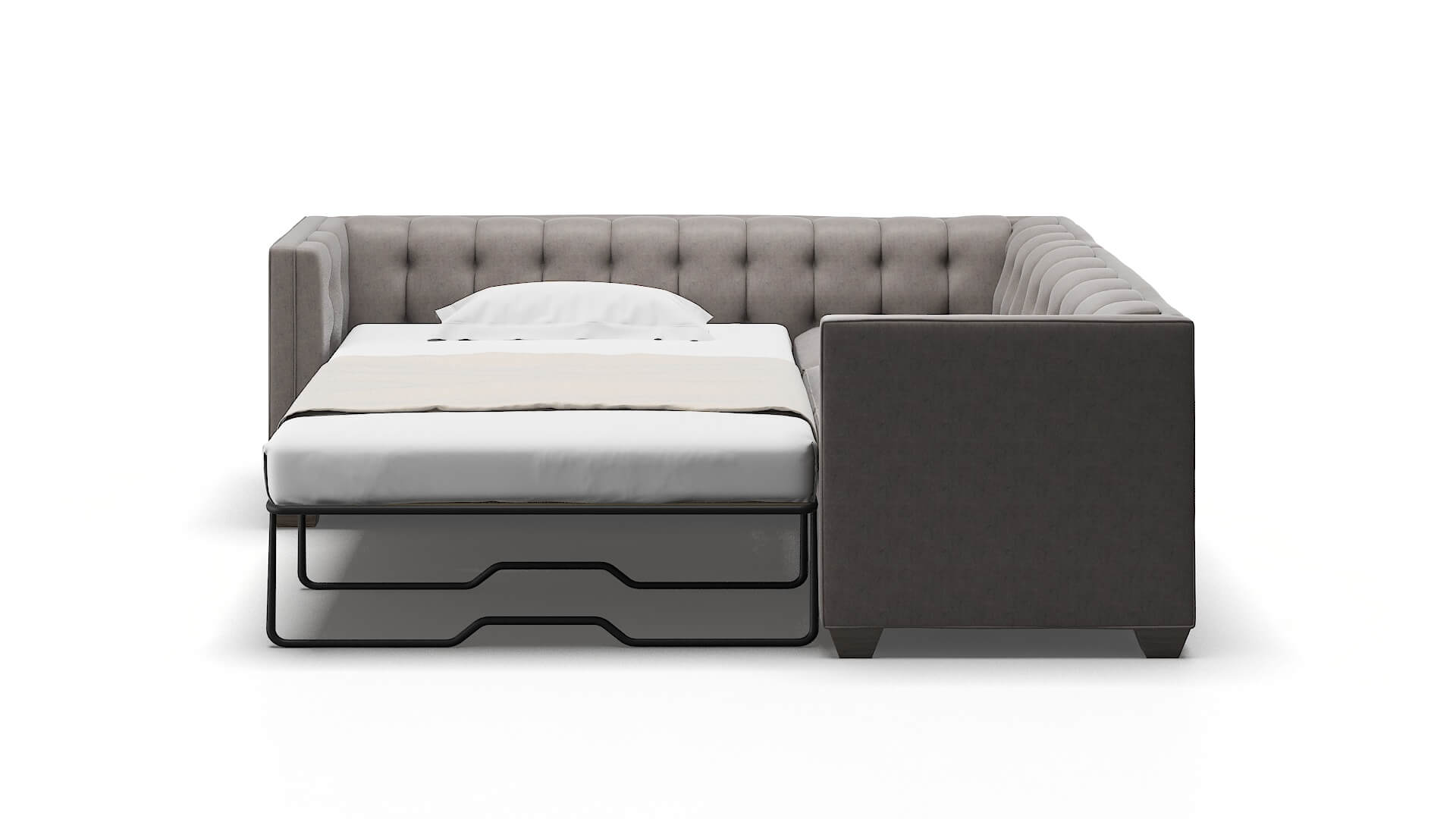 Grant Suave Slate Sectional Sleeper Espresso legs 1