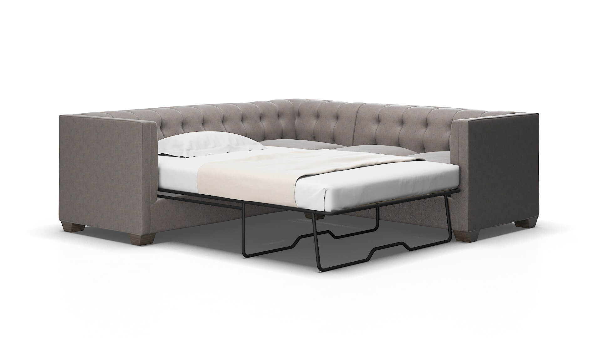 Grant Suave Slate Sectional Sleeper Espresso Legs 2